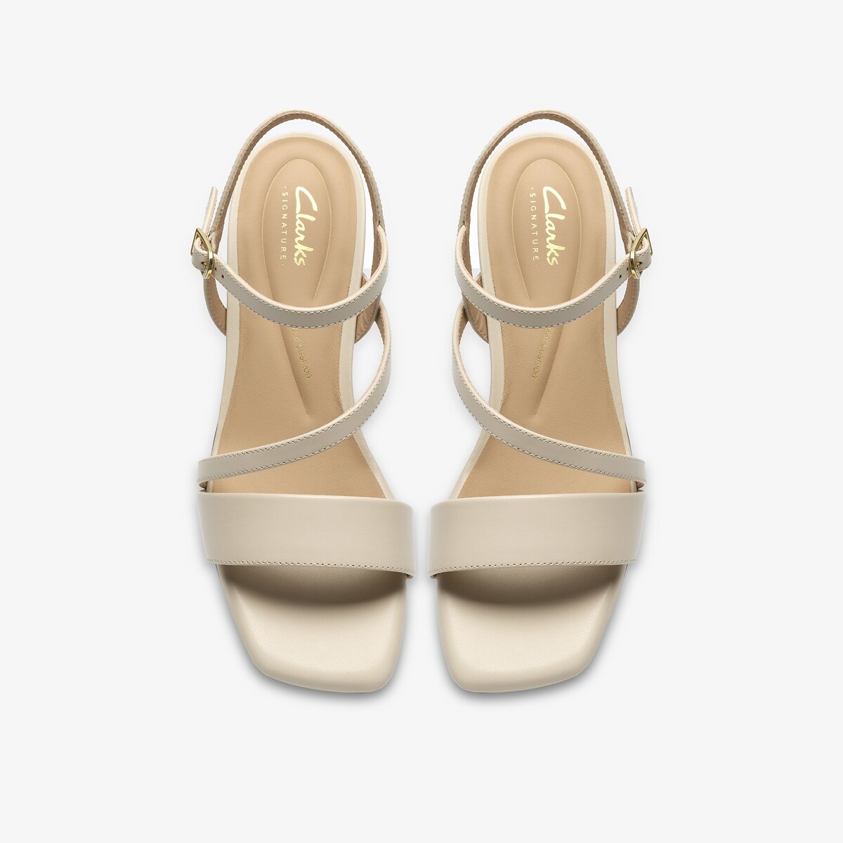 Sandales en cuir Serina35 Strap crème, CLARKS
