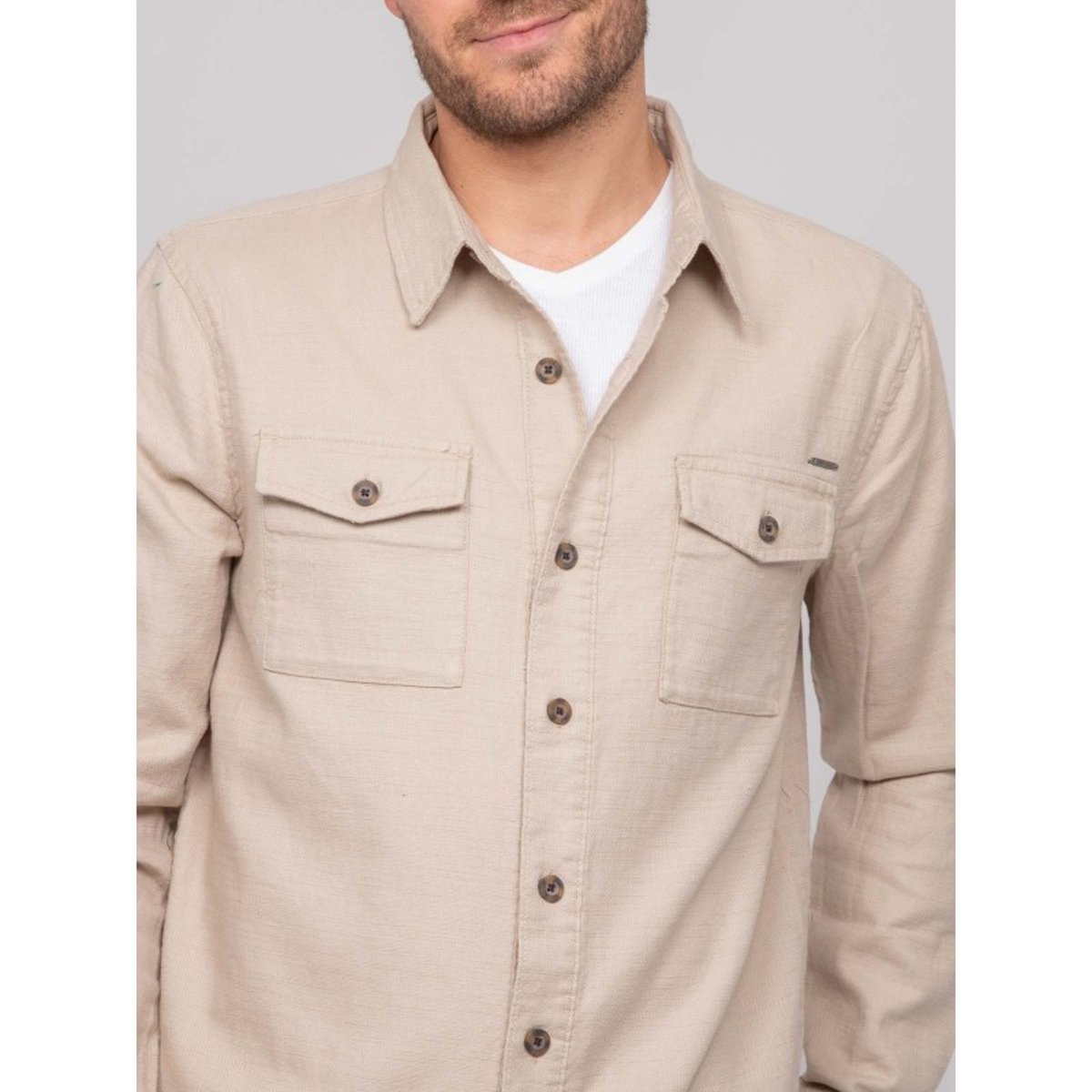 Surchemise Coton Dudin beige, RITCHIE