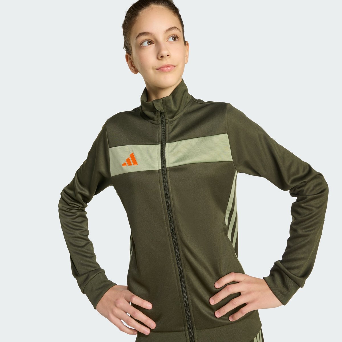 Survêtement Tiro 25 Essentials Enfants Survêtement Tiro 25 Essentials Enfants night cargo / tent green / impact orange, adidas Performance