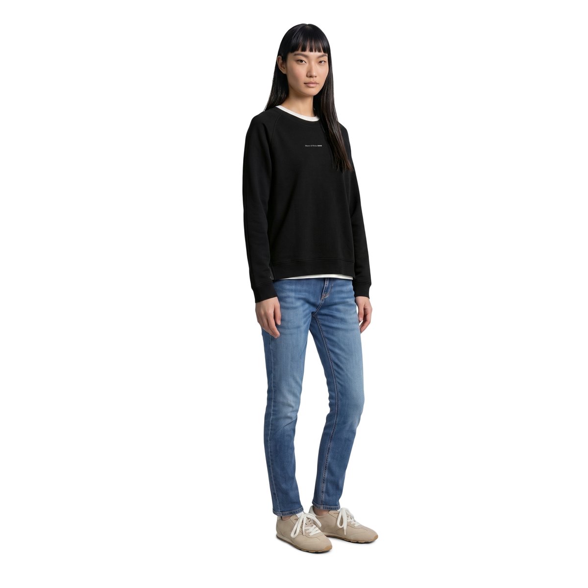 Sweat-shirt en coton organique noir, MARC O’POLO DENIM