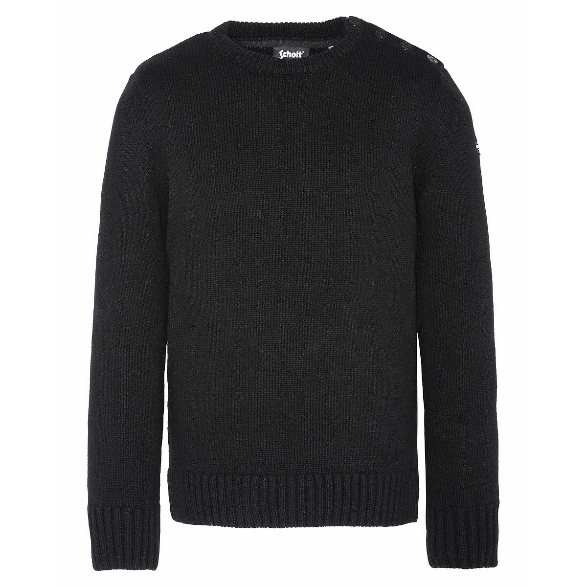 Pull grosse maille PL OUTRIDER 1 noir, SCHOTT
