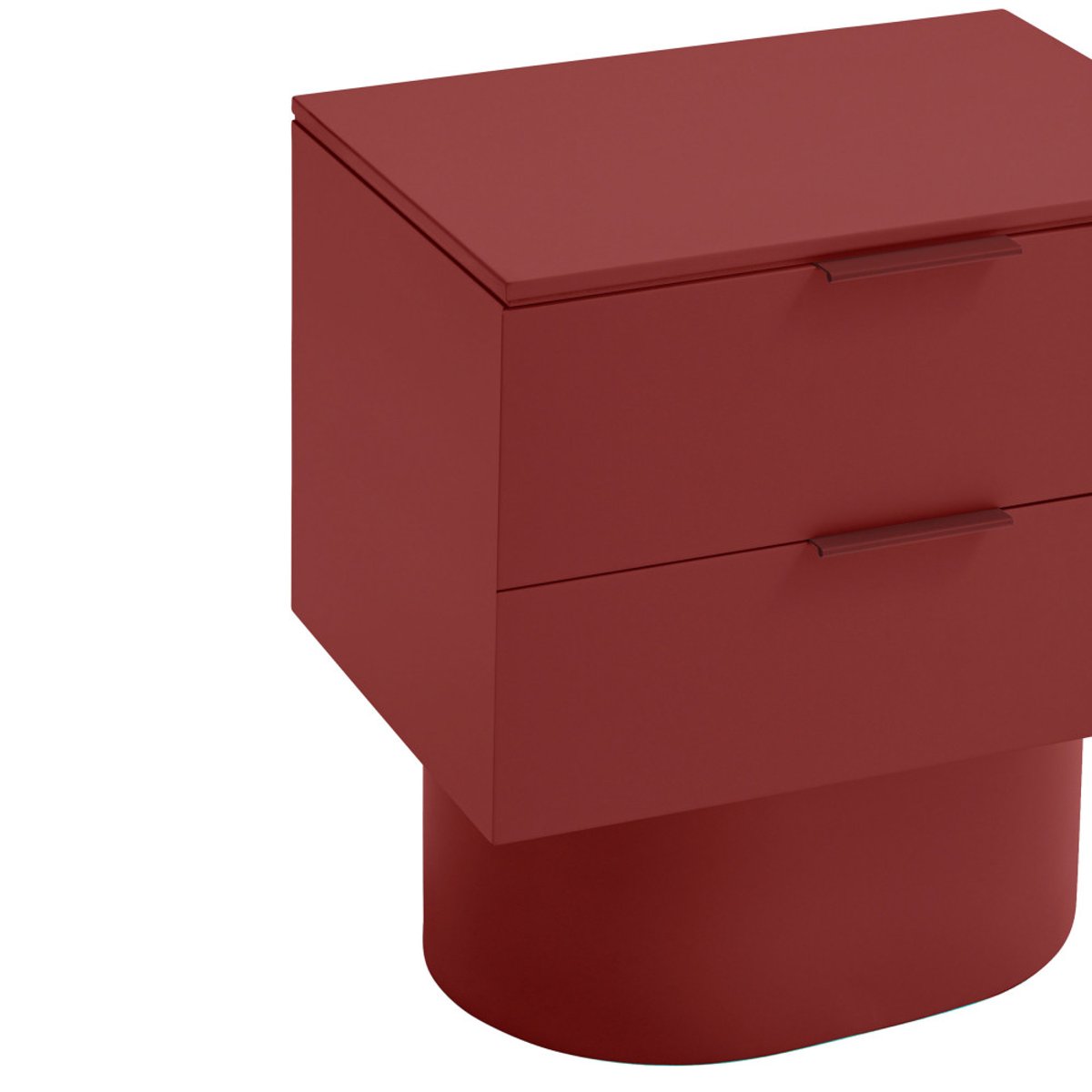 Table de chevet 2 tiroirs en bois- TOTEM rouge, TEULAT