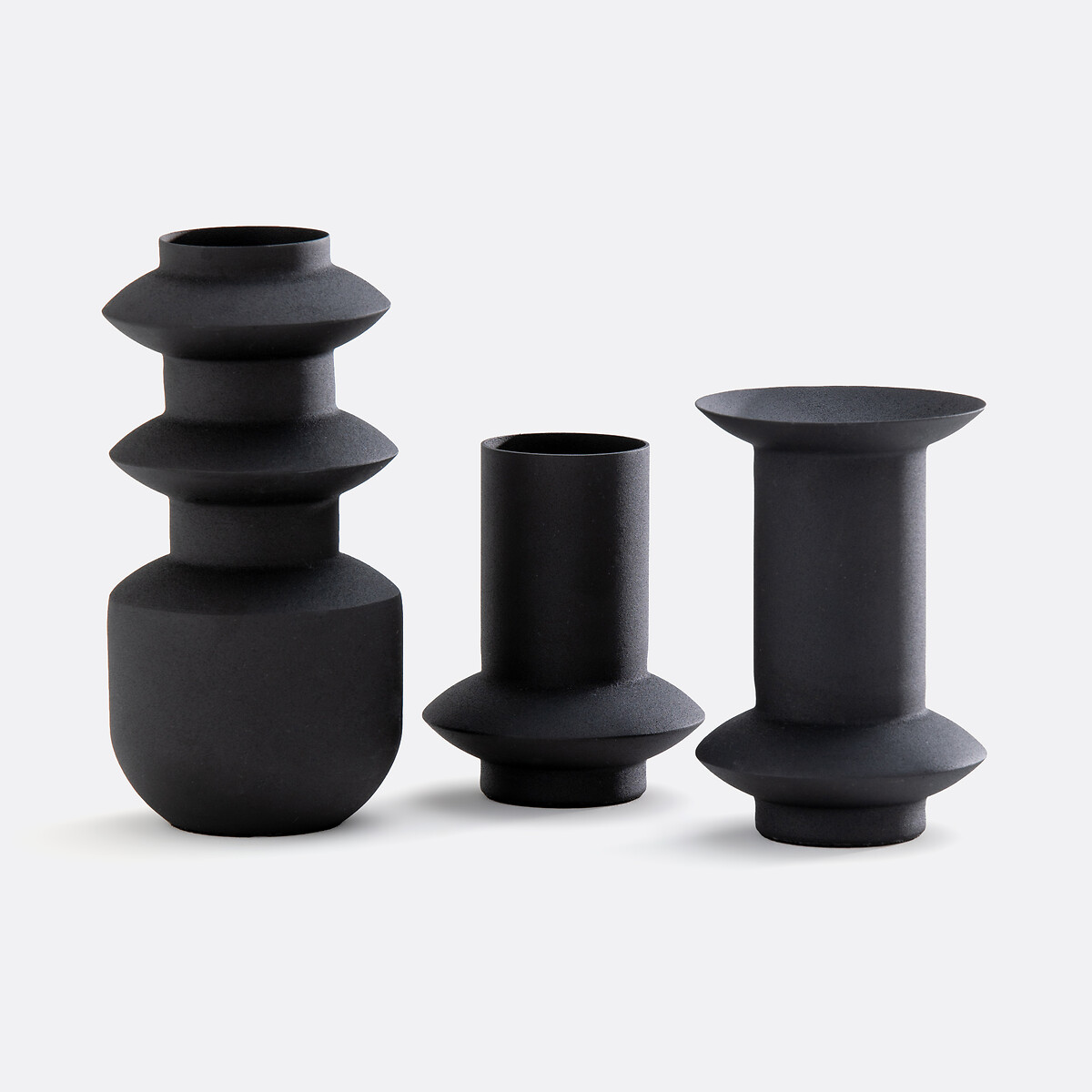 Set of 3 Anaïa Textured Metal Vases black, LA REDOUTE INTERIEURS