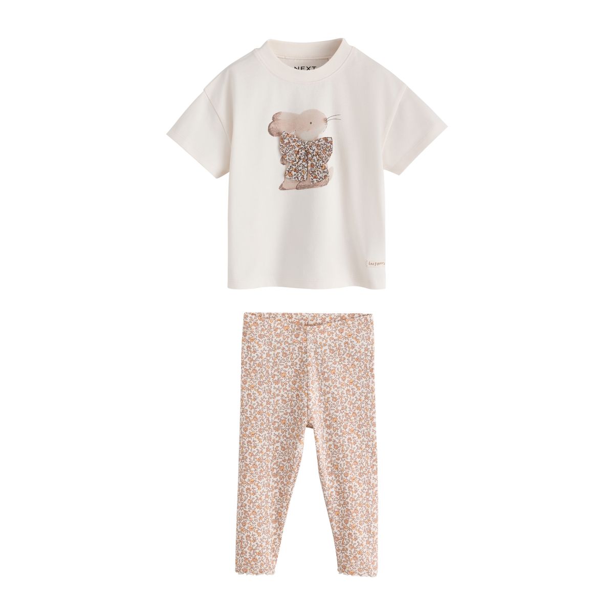 Ensemble legging et t-shirt, 4 pièces lapin neutre, NEXT