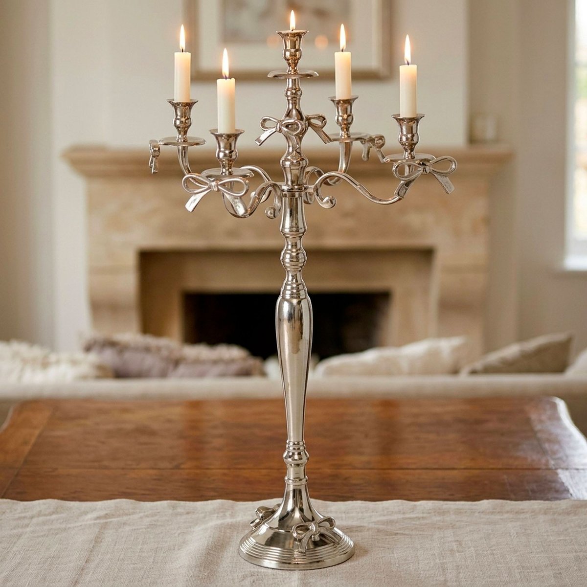 Chandelier argenté 46x46x79cm argent, WADIGA