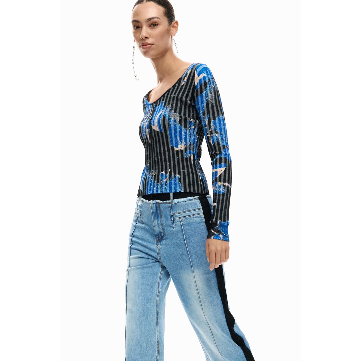 Jean culotte bleu clair, DESIGUAL