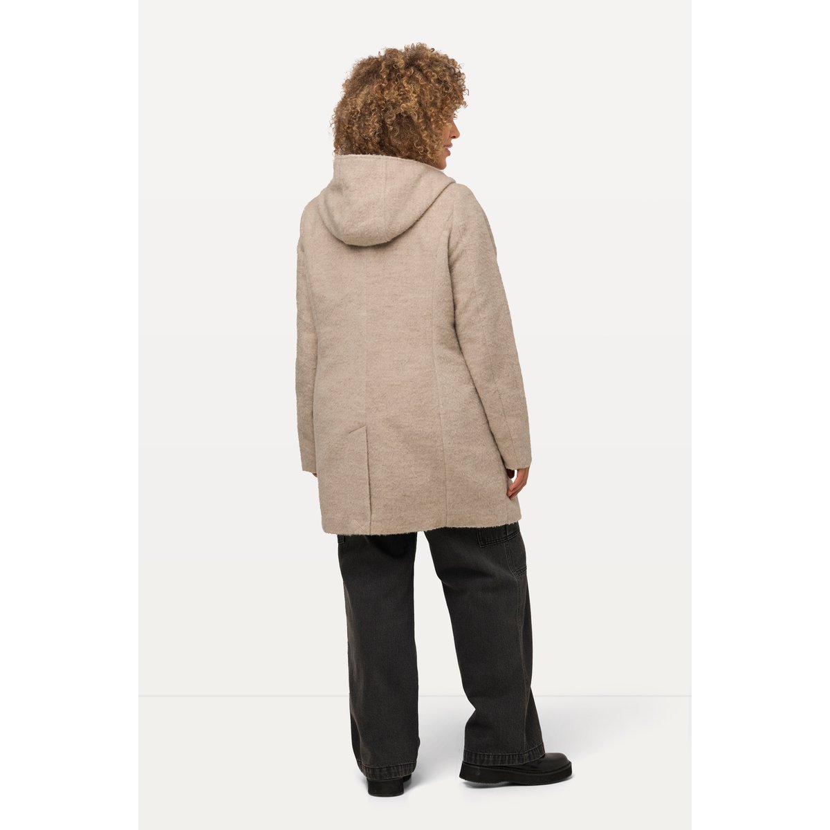 Duffle-coat en laine mélangée mastic foncé, ULLA POPKEN