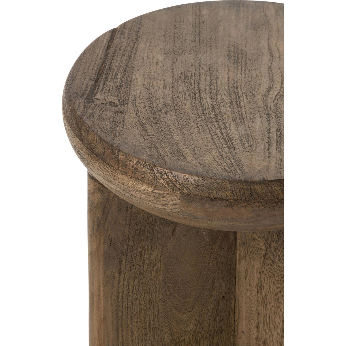 Tabouret rond en bois de manguier marron foncé, RECOLLECTION