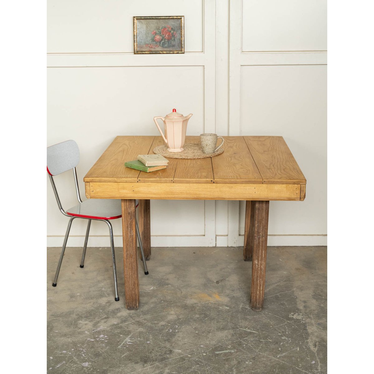Table à manger de campagne en bois Romy N°1568 - Bon état bois clair, DEBONGOUT