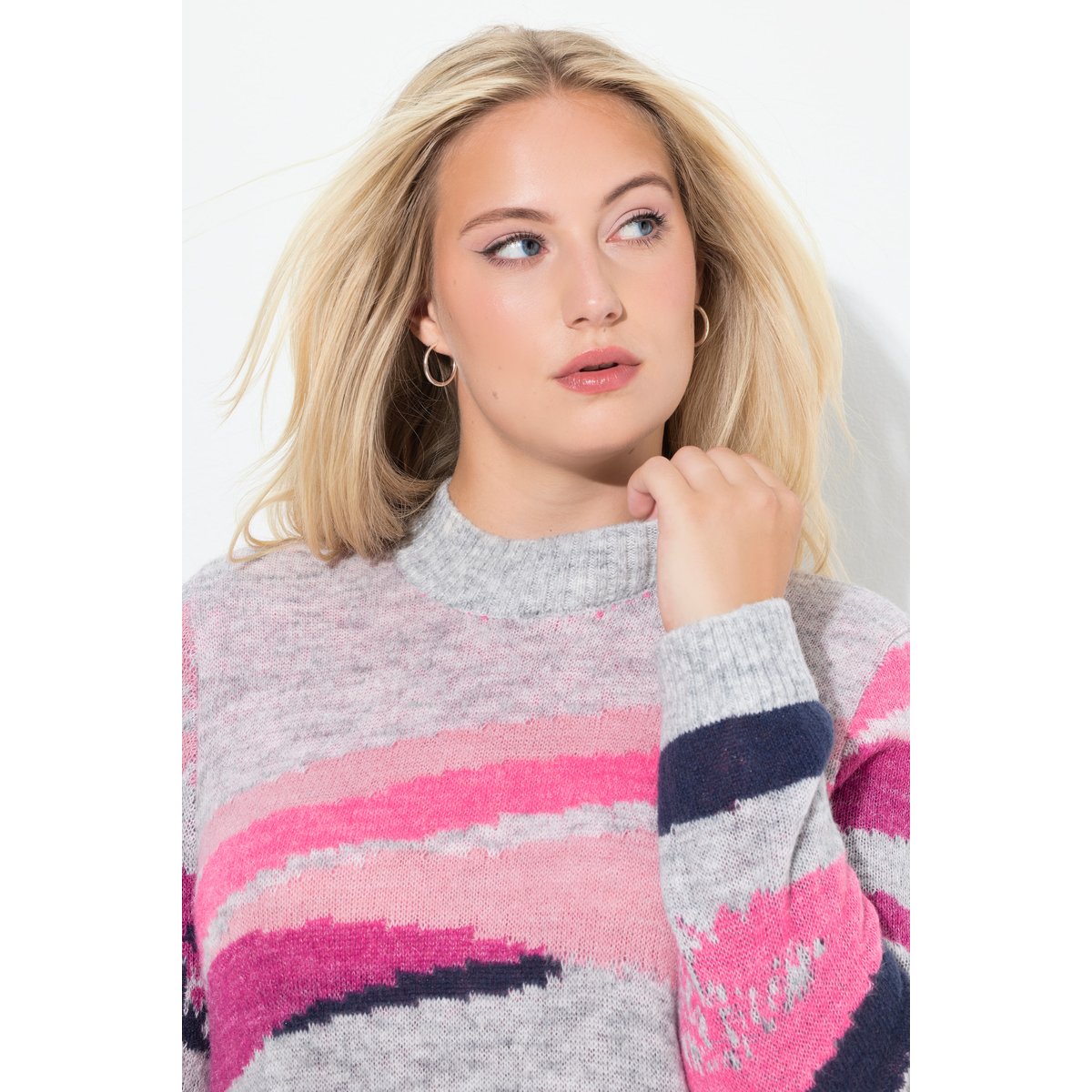 Pull col rond et manches longues gris clair chiné, ULLA POPKEN
