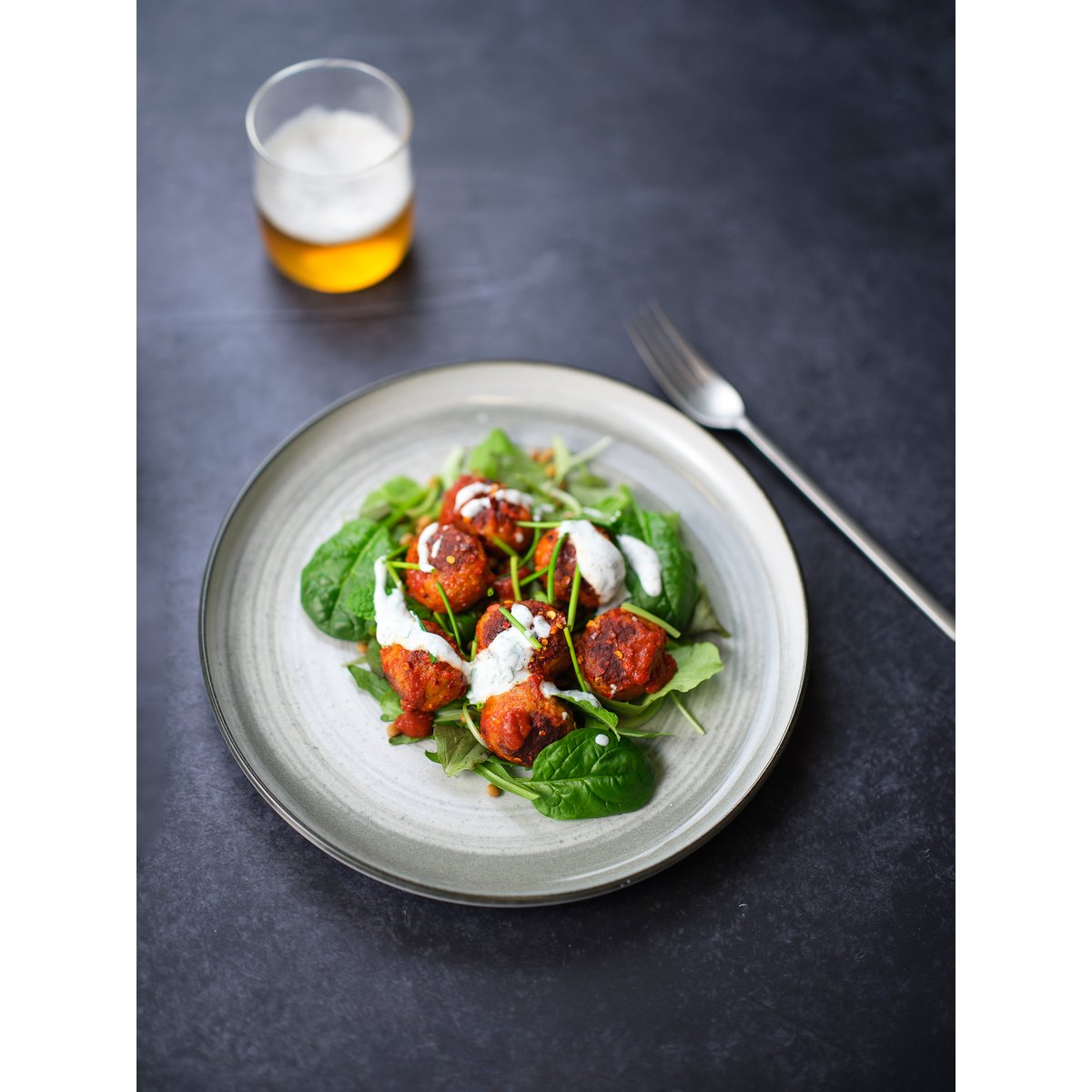 Lot de 6 assiettes plates en grès, BALTIC gris, COSY&TRENDY