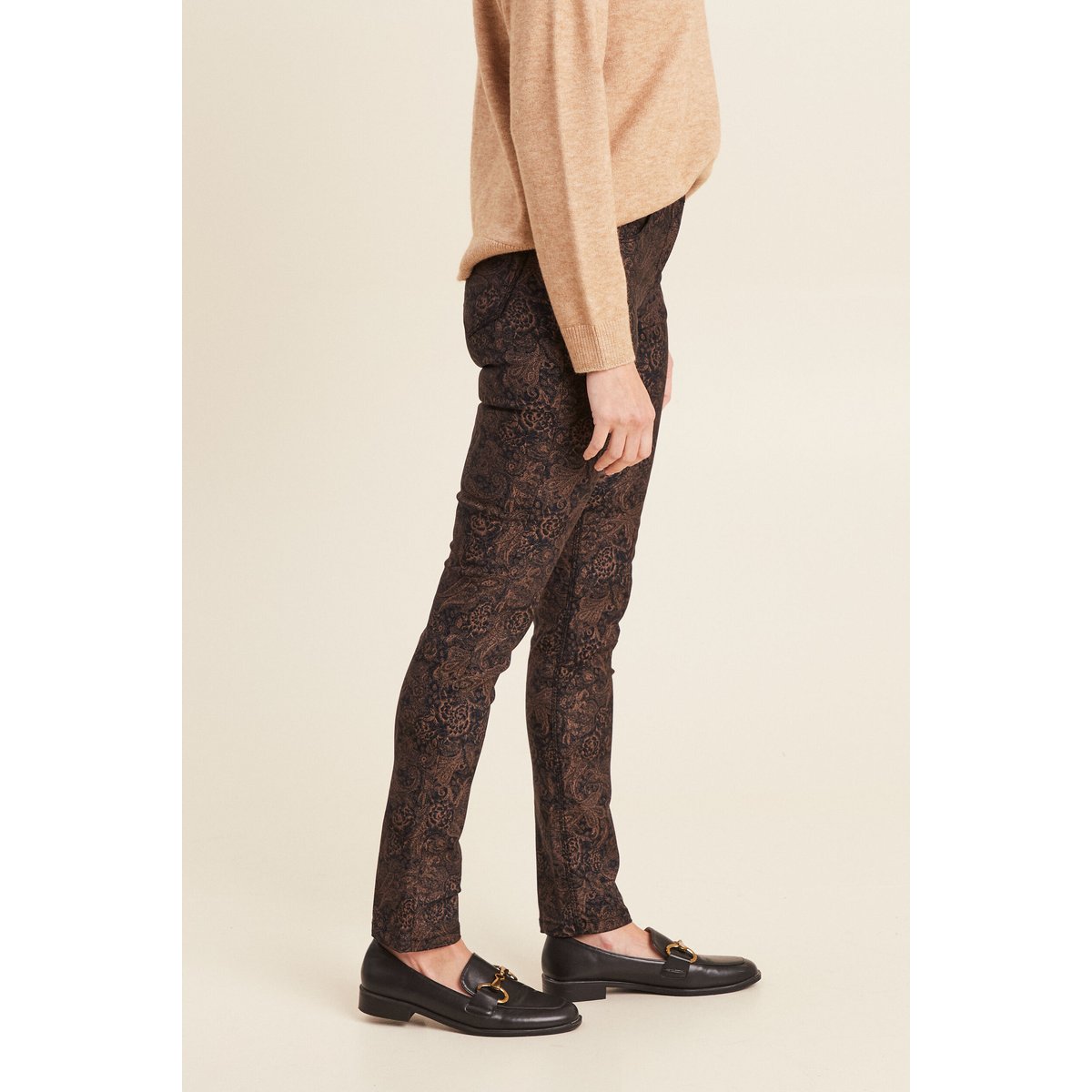 Pantalon coupe ajustée enduit rouille, BREAL