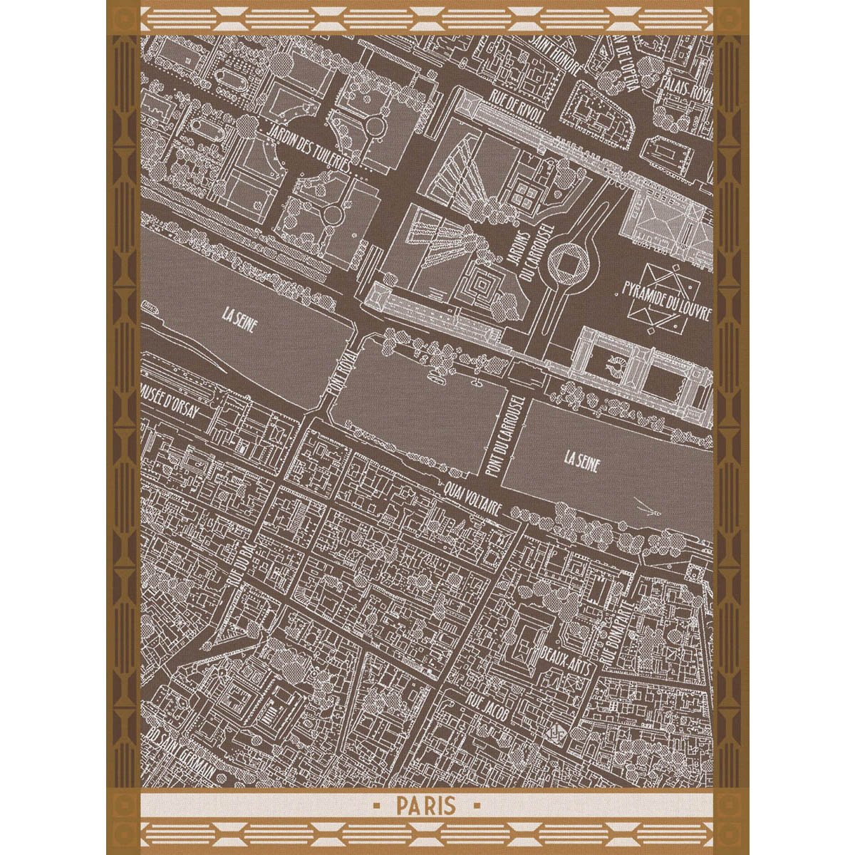 Torchon À vol d'oiseau Paris Coton chêne, LE JACQUARD FRANCAIS
