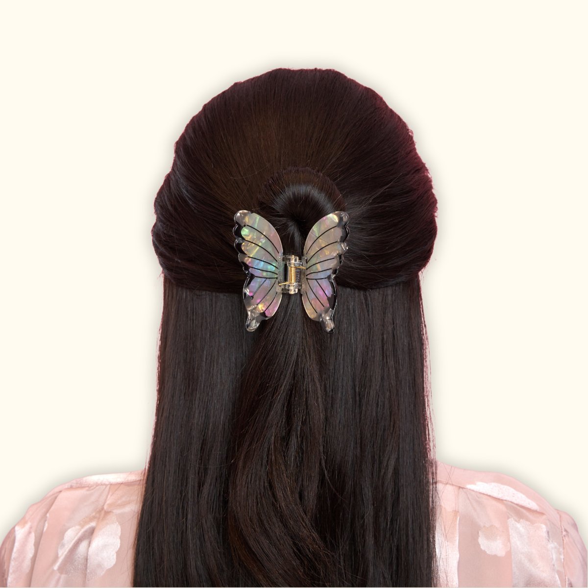 Pince à cheveux Papillon Blanc blanc irisé, COUCOU SUZETTE