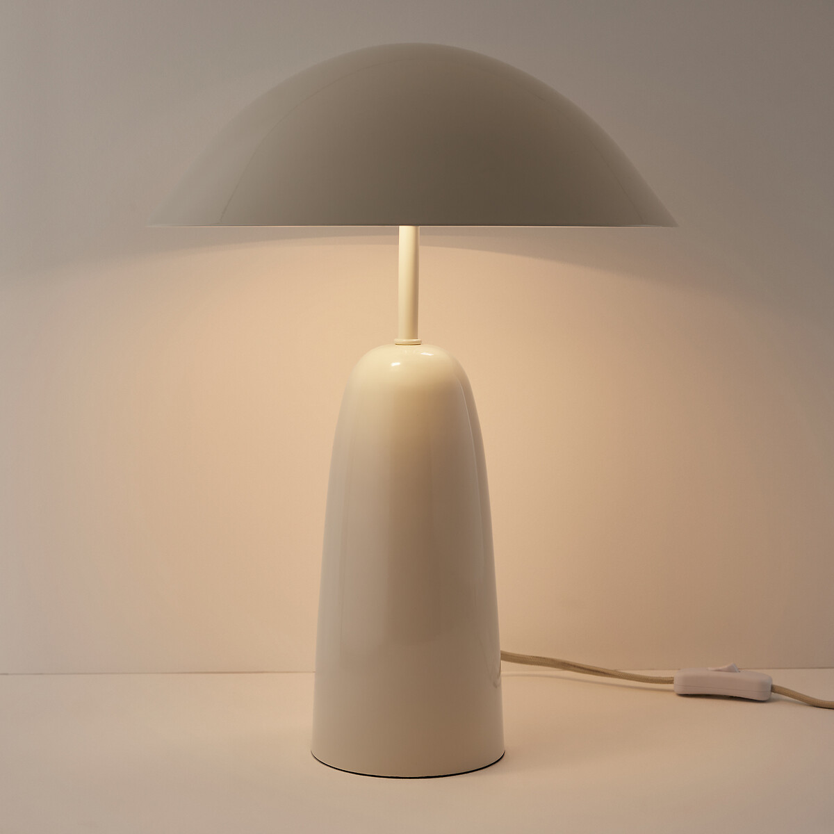 Lampe champignon à poser, en métal fer, MERRO ecru, LA REDOUTE INTERIEURS