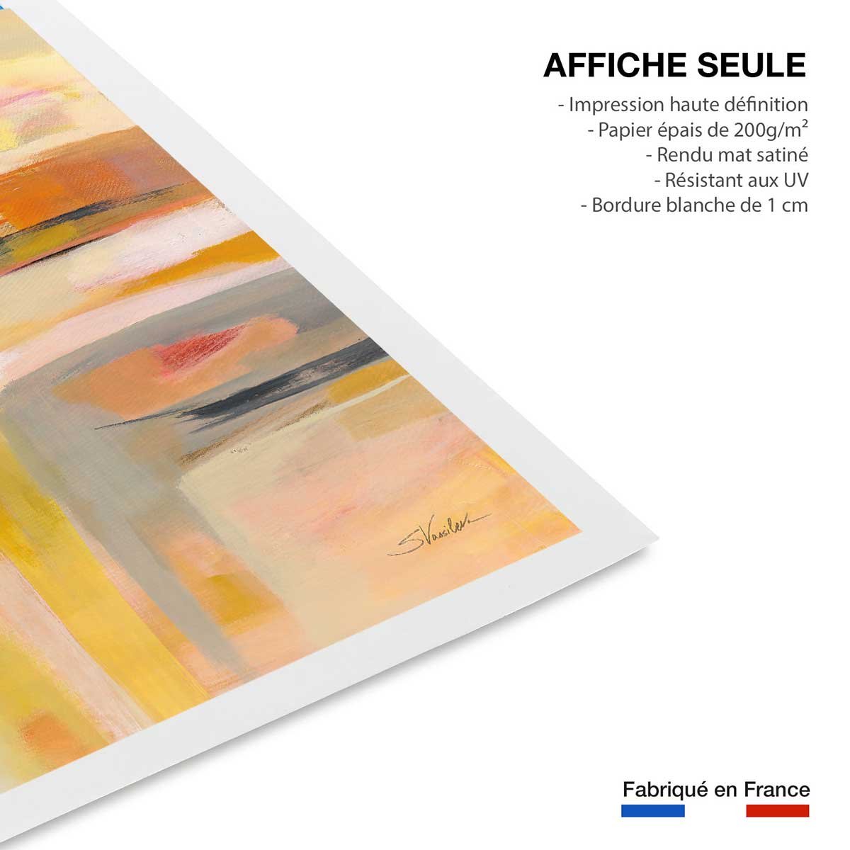 Affiche deco Soleil joyeux affiche seule, HEXOA