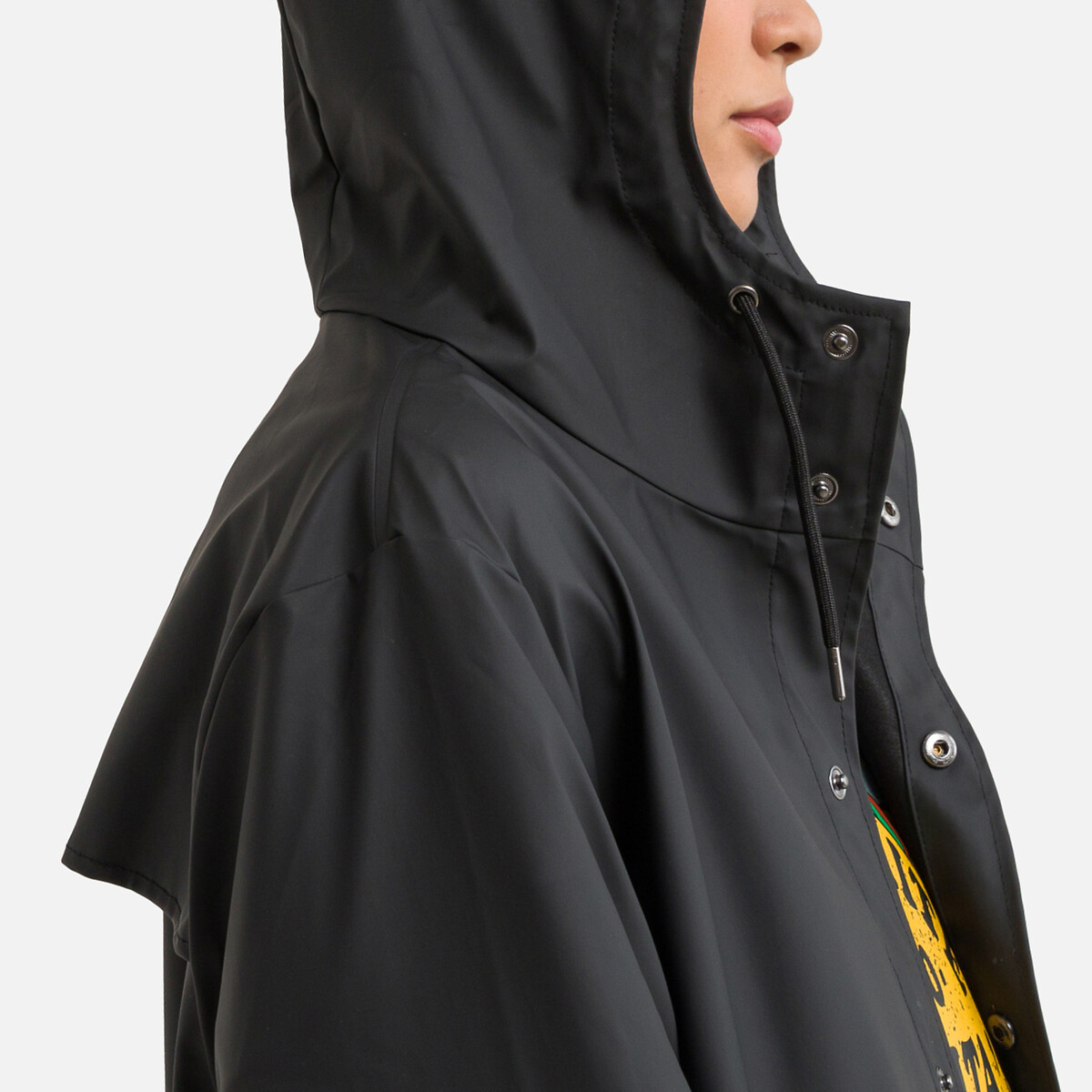 Veste imperméable à capuche unisexe MI-LONG JACKET noir, RAINS