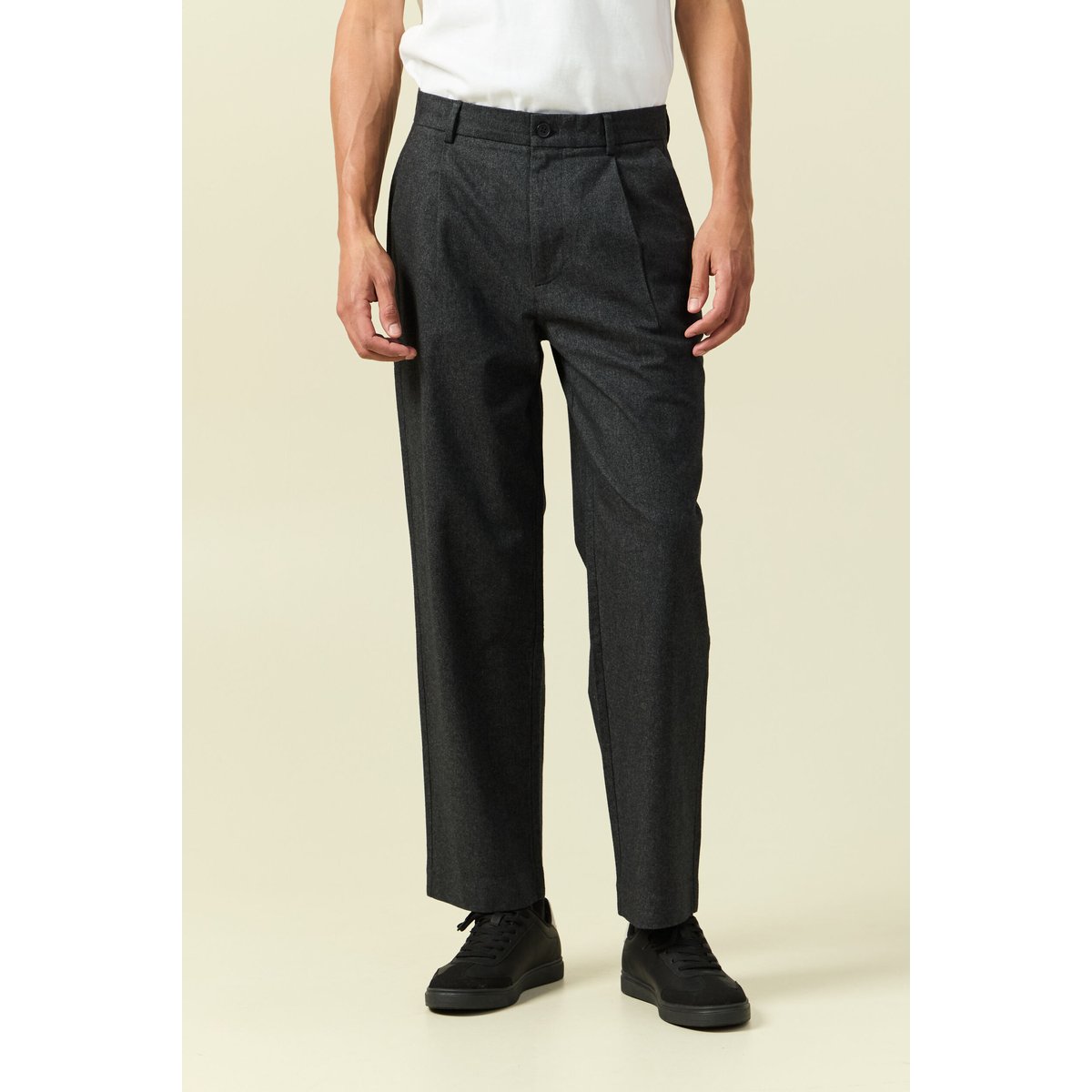 Pantalon chino large longueur 32 gris foncé, BONOBO