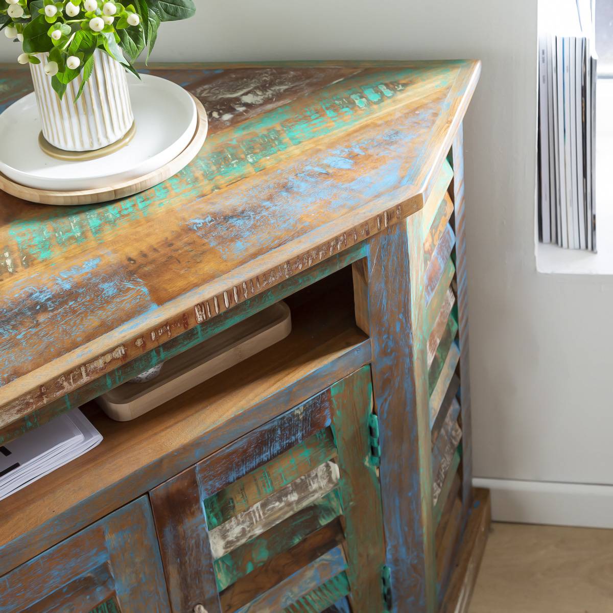 Buffet en bois recyclé ETHNIK multicolore, MADE IN MEUBLES 