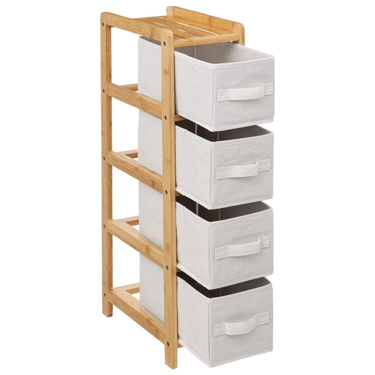 Étagère fine 4 rangements Tidy Box beige, ATMOSPHERA