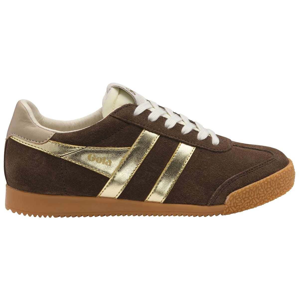Elan Glitz leather trainers brown /gold-coloured, GOLA