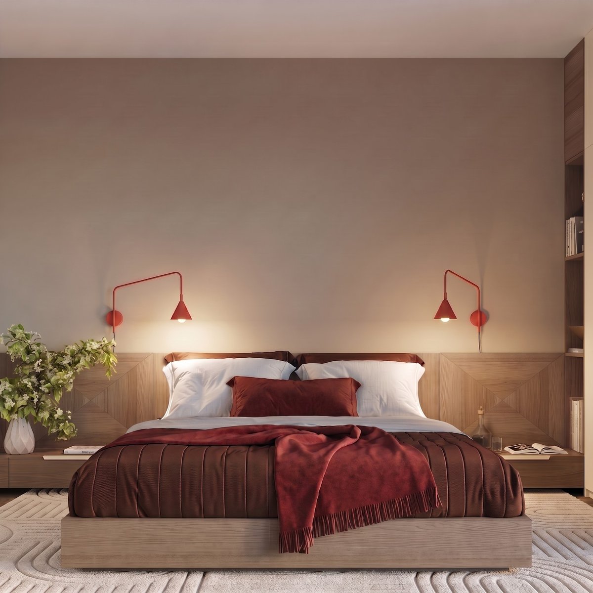 Applique murale Rouge E14 1 Nox rouge, EDEN