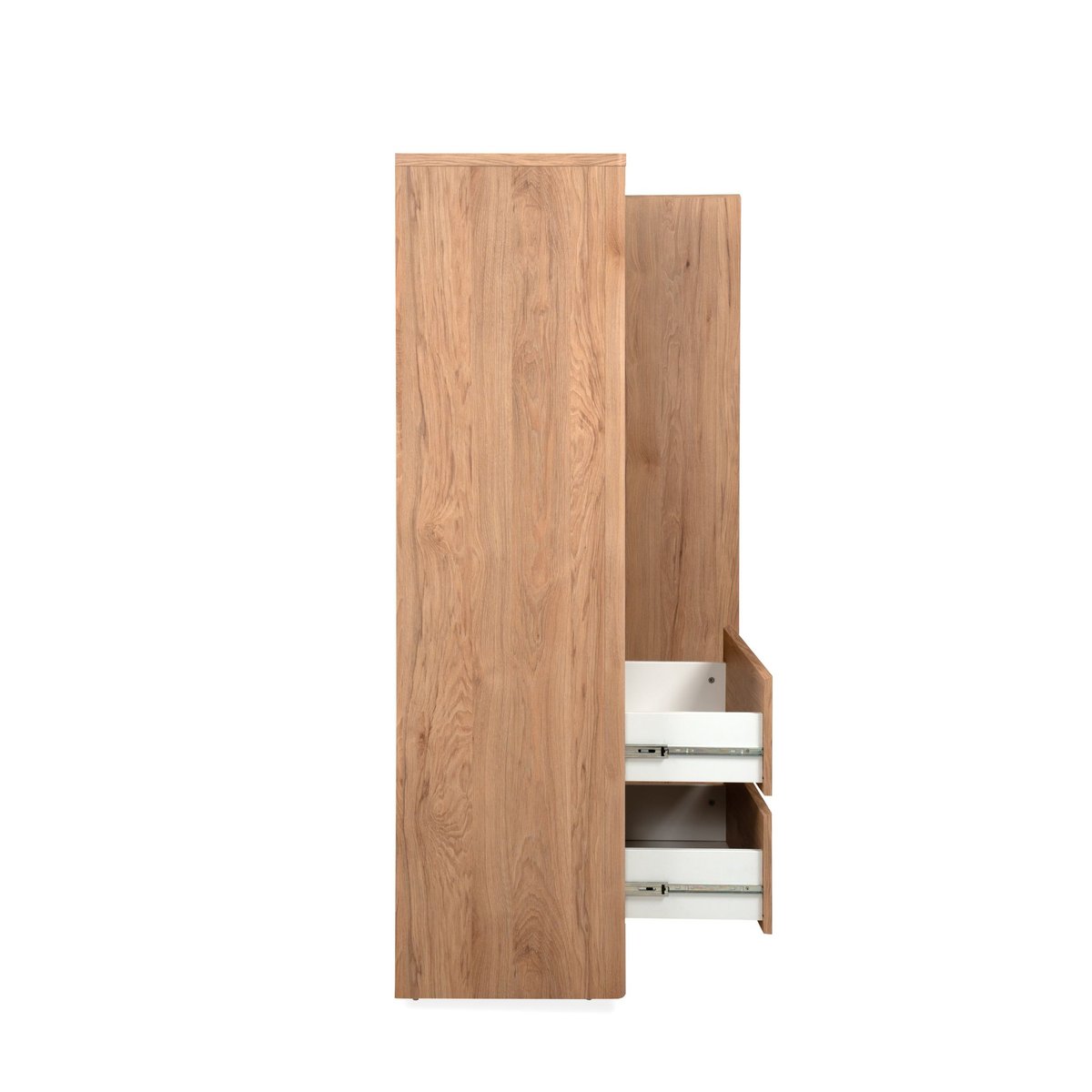 Armoire bois 2 portes et 2 tiroirs bois naturel, TERRE DE NUIT