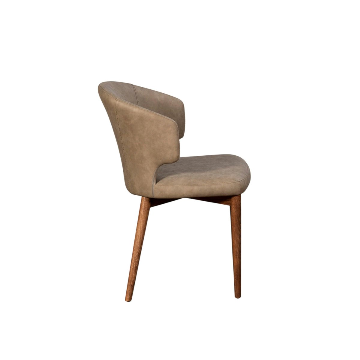 Chaise salle à manger taupe à pieds bois (lot de 2) KYOTO bois naturel, PIER IMPORT