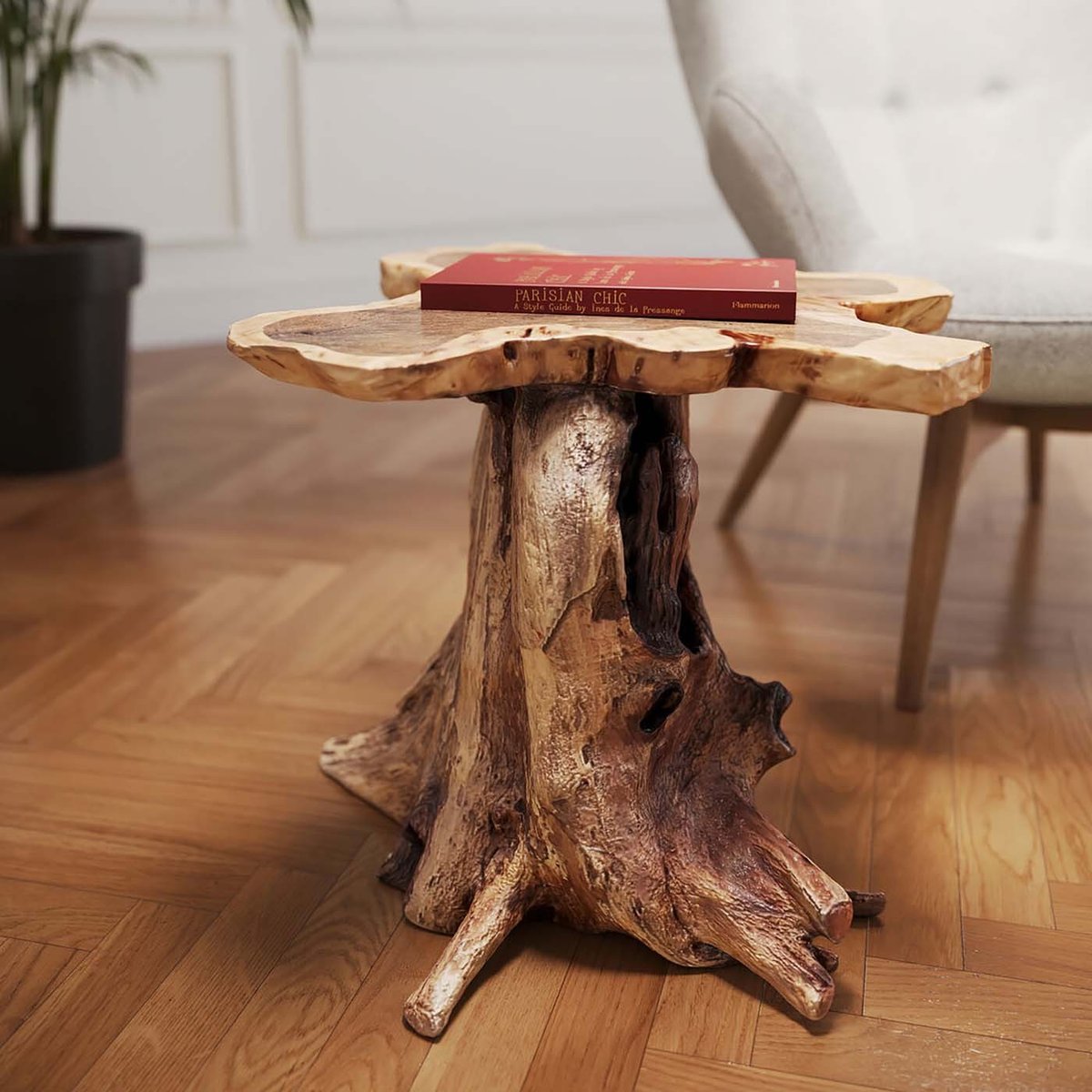 Table basse souche d'arbre bois, KARE DESIGN