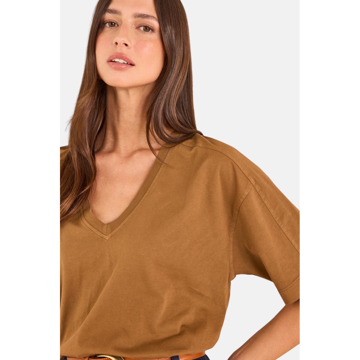 T-shirt à manches 3/4 en coton TED tabac, Maison 123