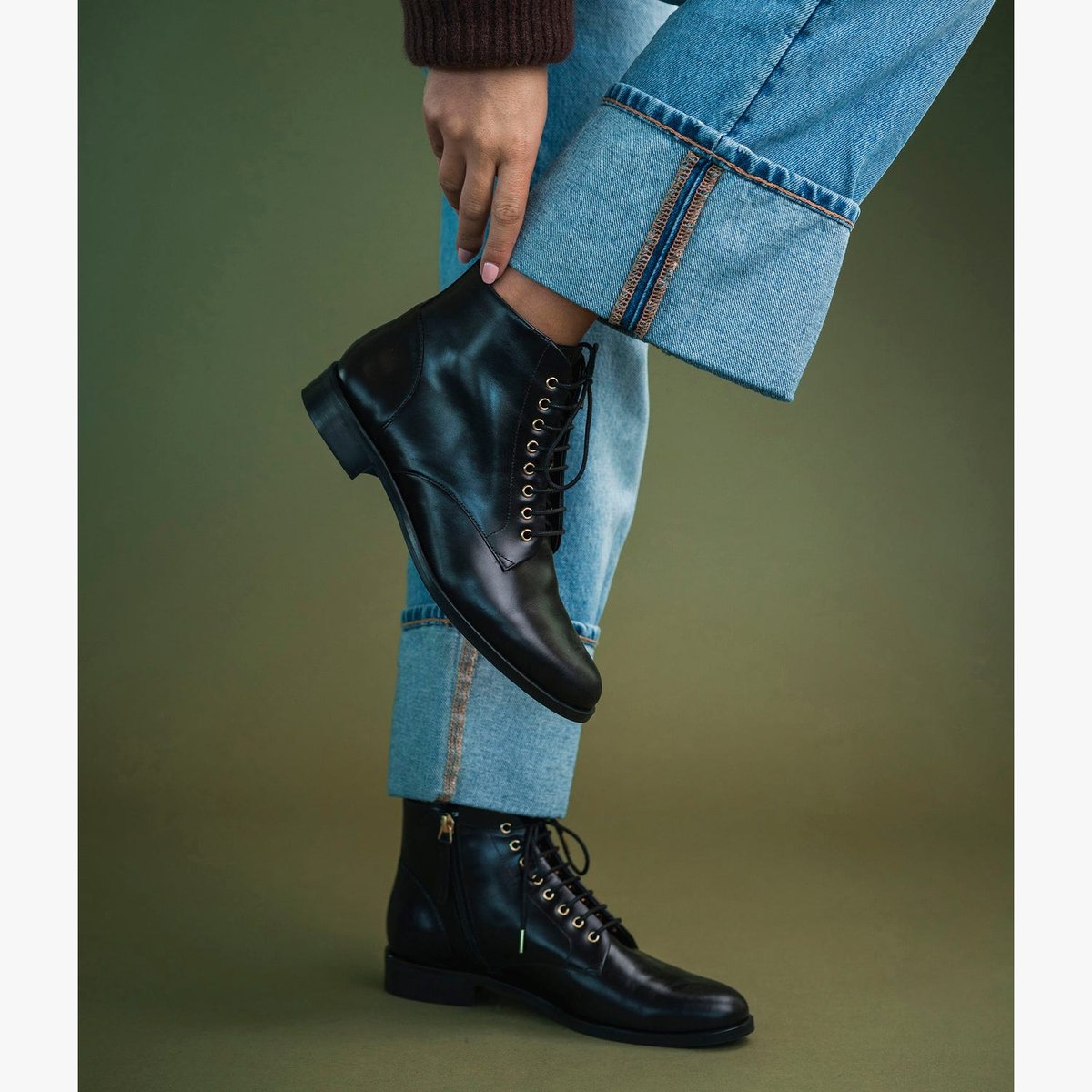 Boots À Talon en cuir KAMINARA noir, BOCAGE