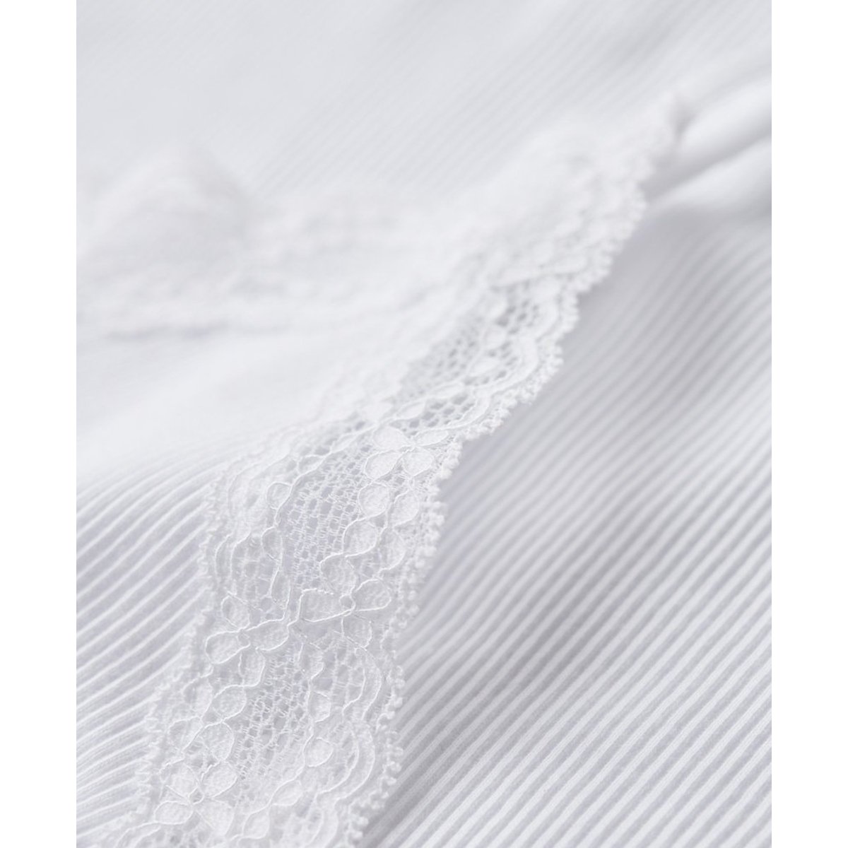 Caraco côtelé Vintage en coton bio à liseré en dentelle optic, SUPERDRY