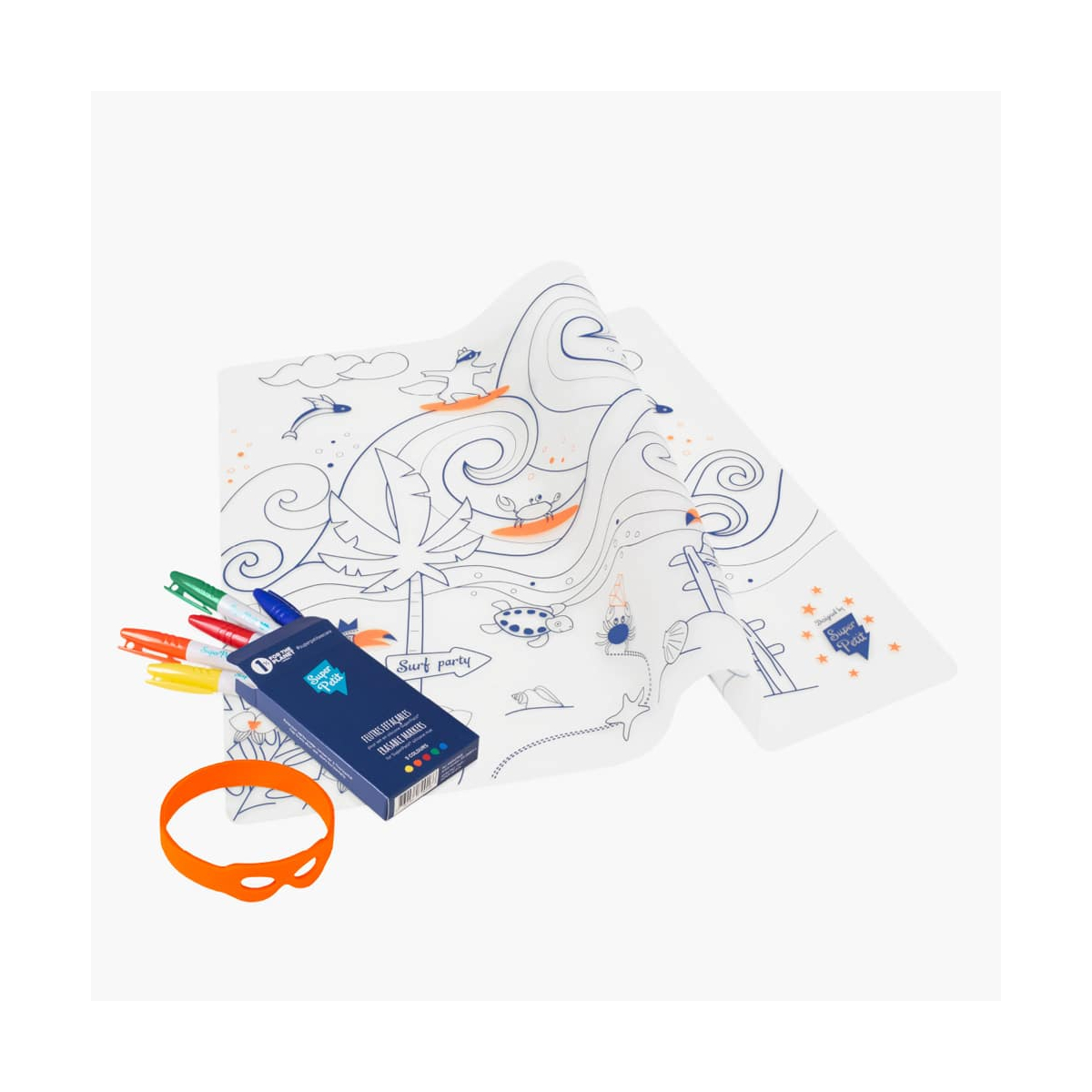 set en silicone a colorier Surf Party couleur unique, SUPER PETIT
