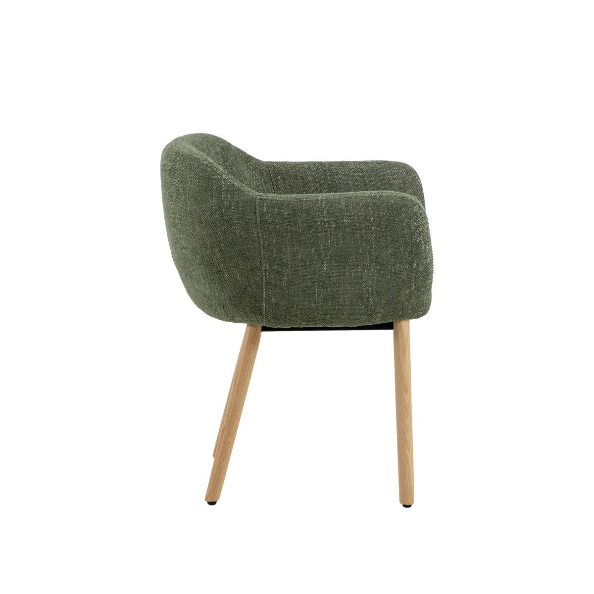 Lot de 2 chaises en tissu et bois SOLÈNE vert, MADE IN MEUBLES