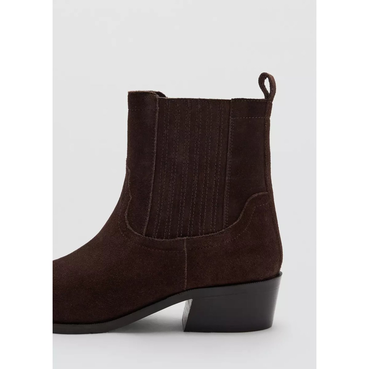 Bottines cuir et croûte de cuir chocolat, MANGO TEEN