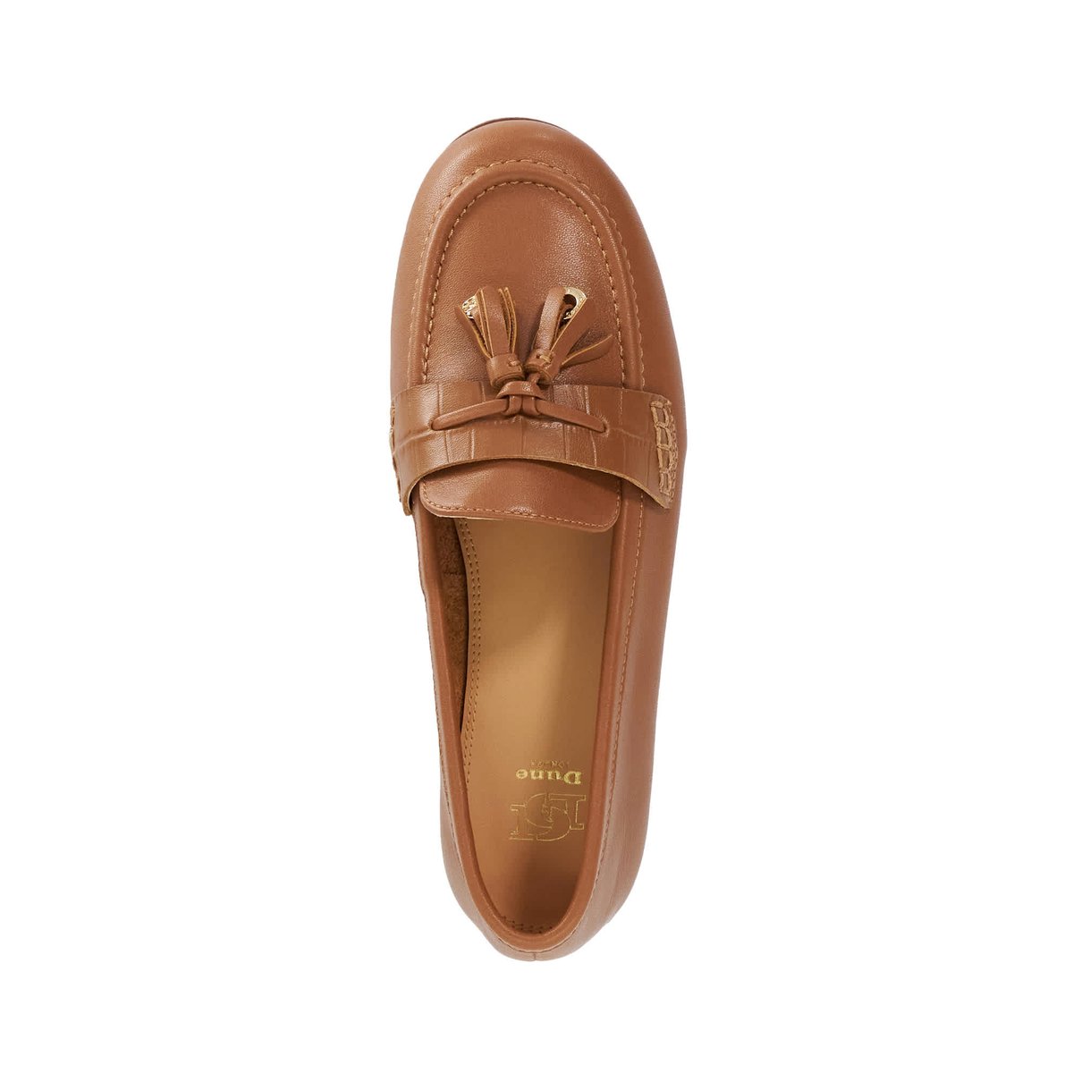 Mocassins en cuir à pampilles - GIAVONNI tan-leather, DUNE LONDON