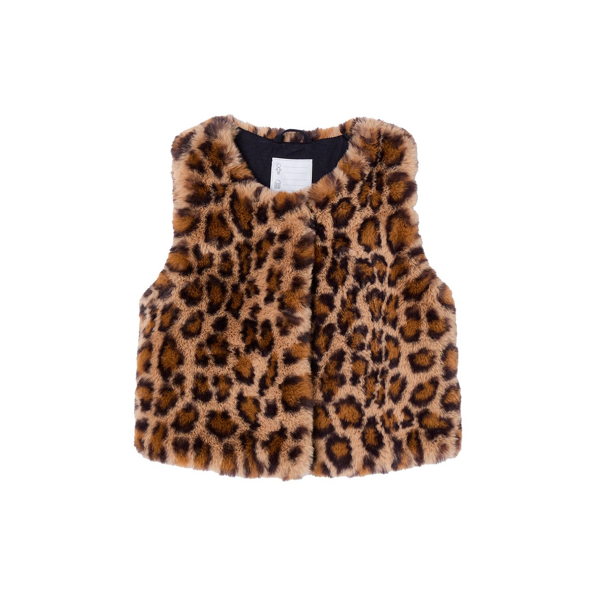 Veste sans manches imitation fourrure NOEL marron imprimé, VERTBAUDET
