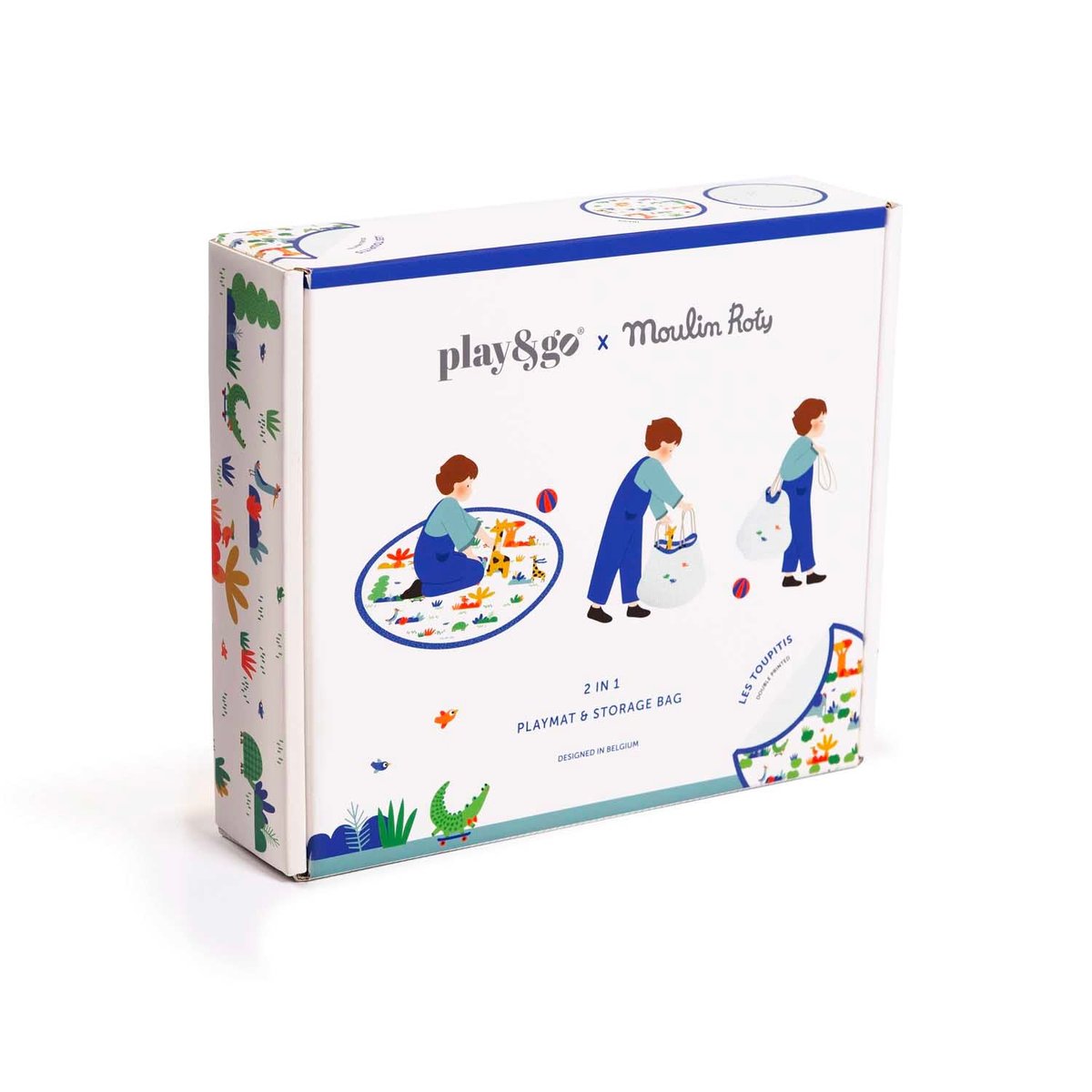 tapis de jeu & sac à jouets - Moulin Roti Toupitis blanc coquille, PLAY&GO