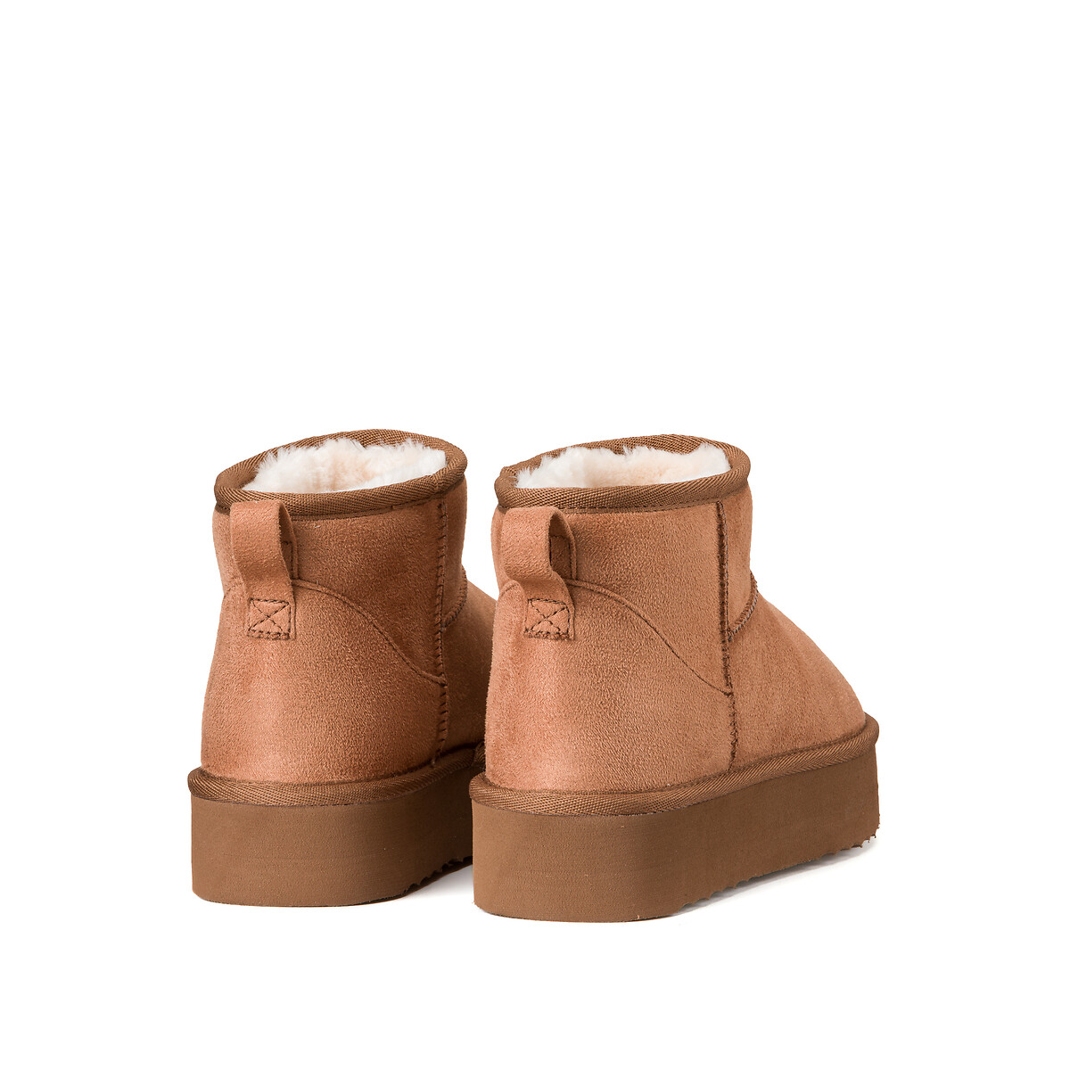 Ankle Boots with Faux Fur Lining camel, LA REDOUTE COLLECTIONS