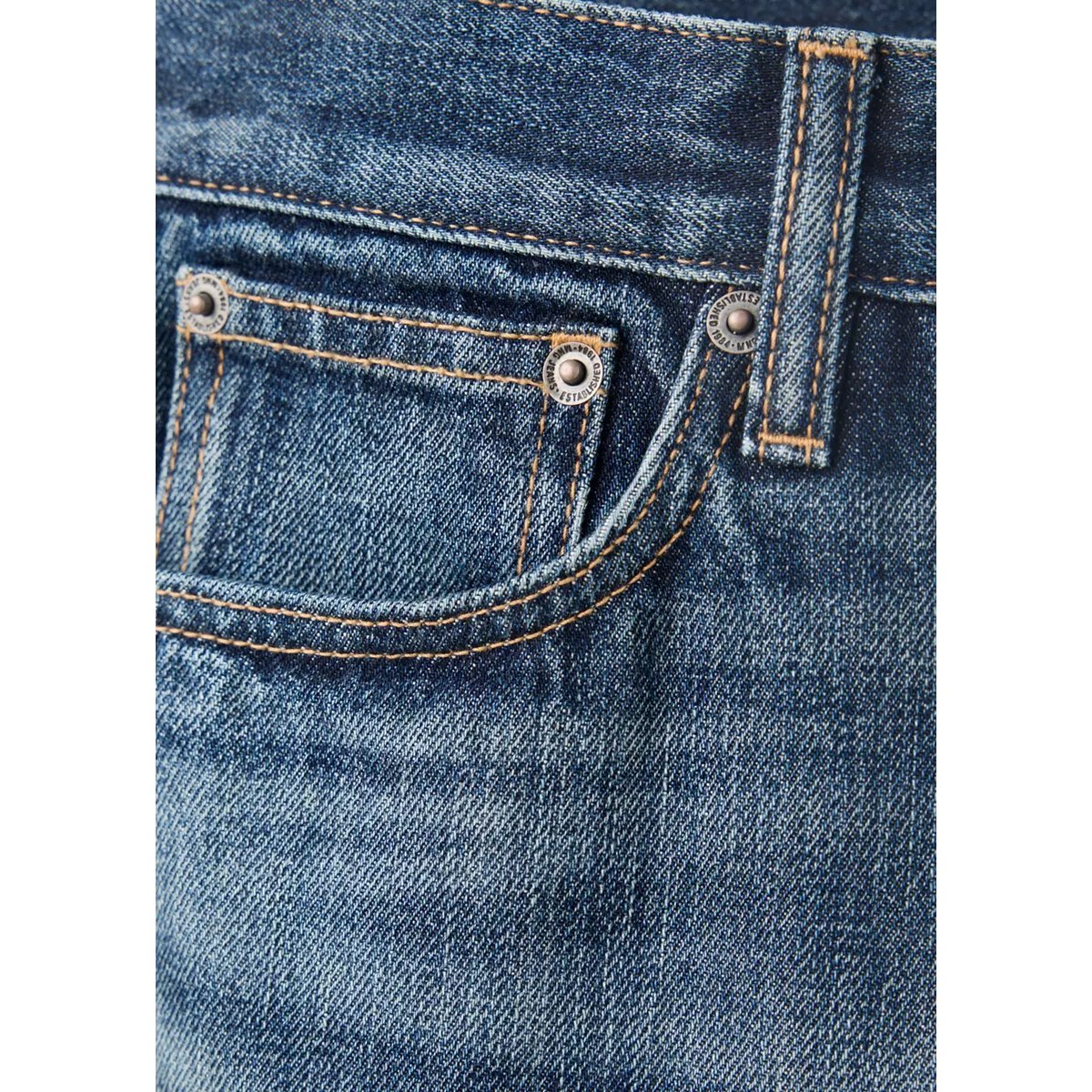 Jean droit taille normale bleu foncé, MANGO