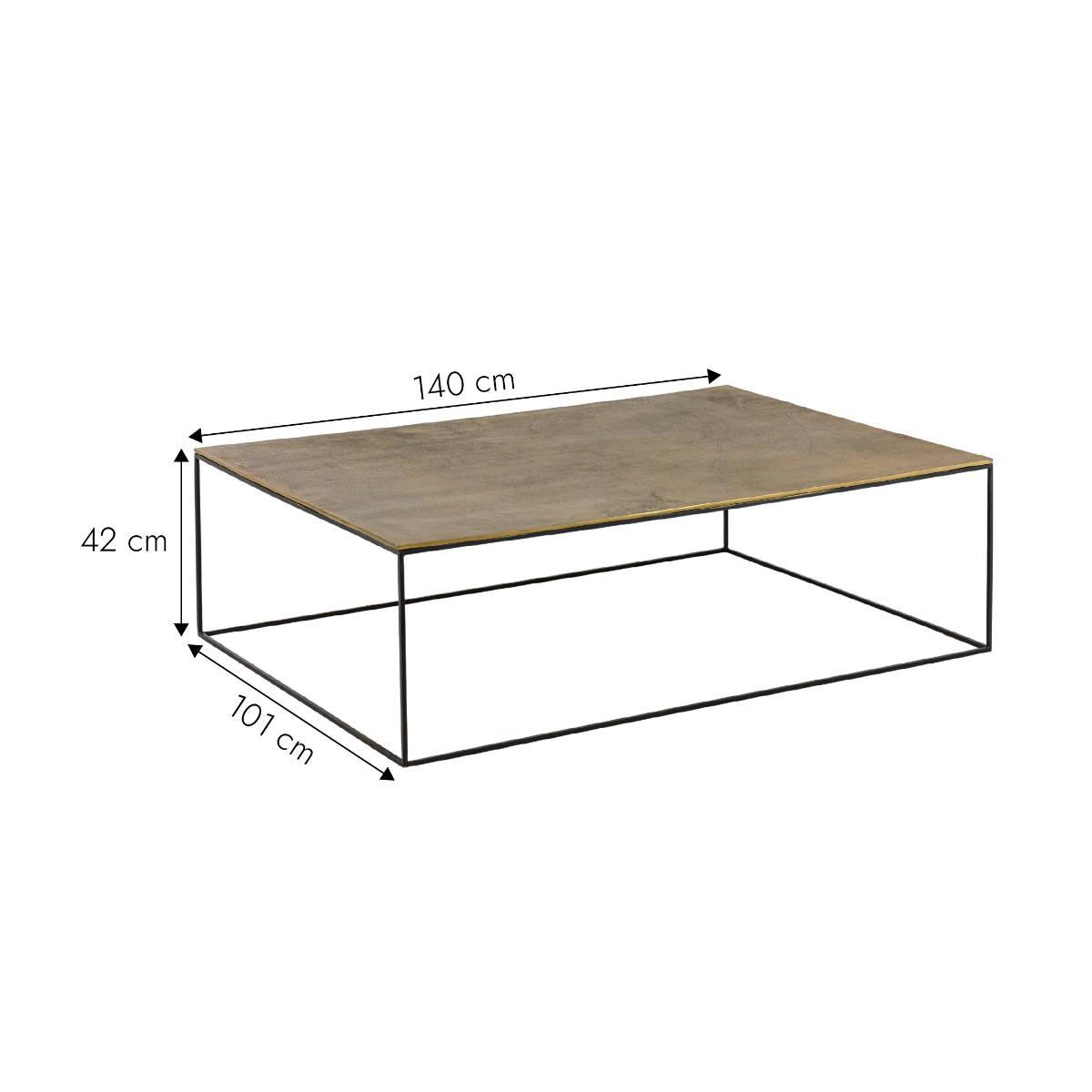 Table basse en aluminium VICTORIA noir, MADE IN MEUBLES