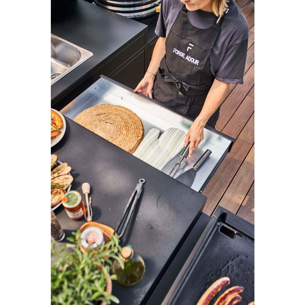 Ustensile plancha Courte Titane multicolore, FORGE ADOUR