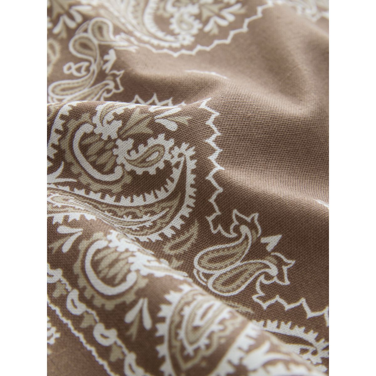 Jupe courte portefeuille en lin foulard marron chocolat, NEXT