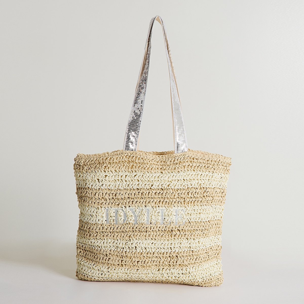 Sac en paille blanc cassé ecru, GRAIN DE MALICE