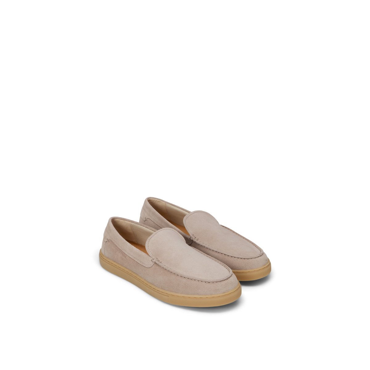 Mocassins modèle à carreaux en cuir velours beige, MARC O'POLO