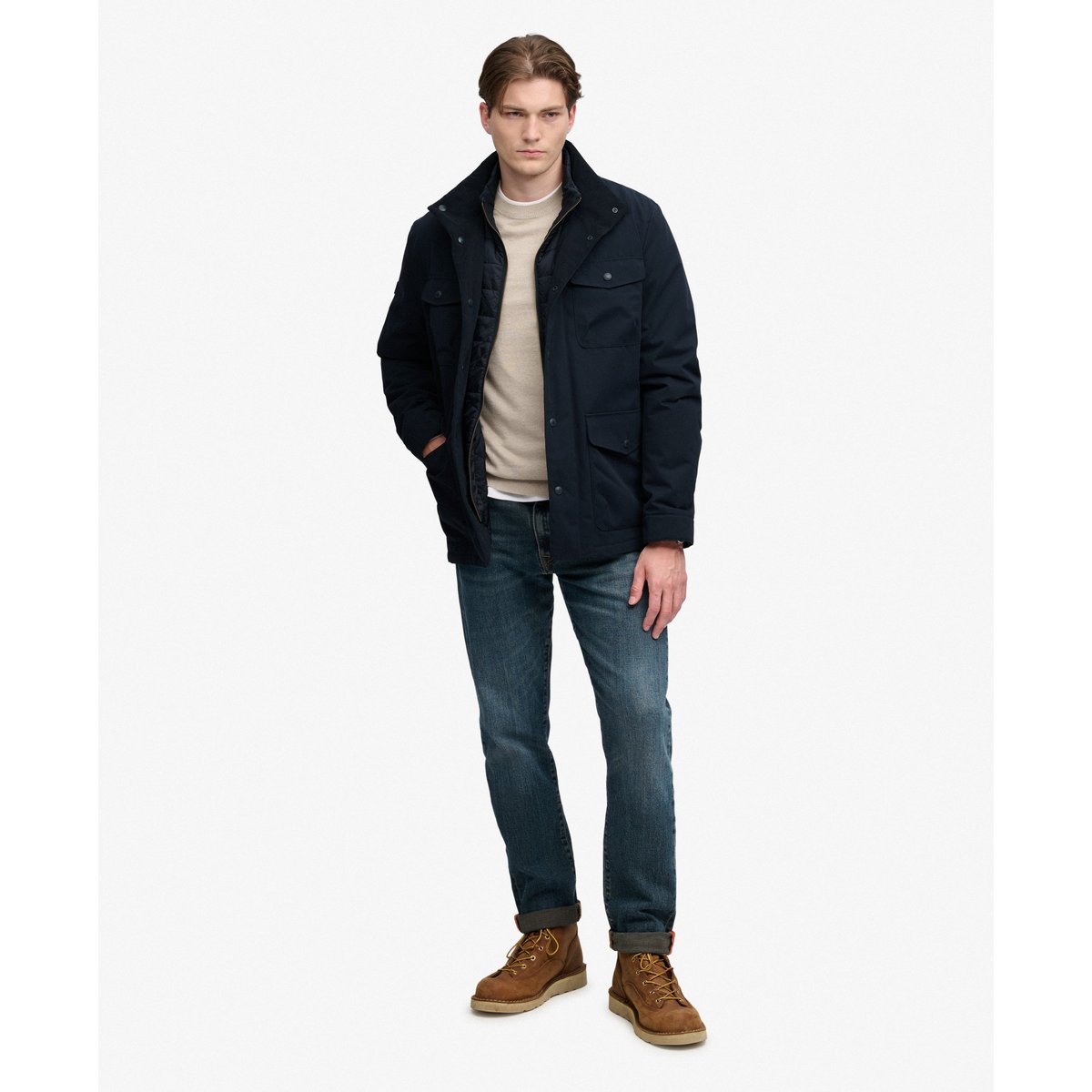 Veste Burford 2-en-1 coupe décontractée bleu marine éclipse, SUPERDRY