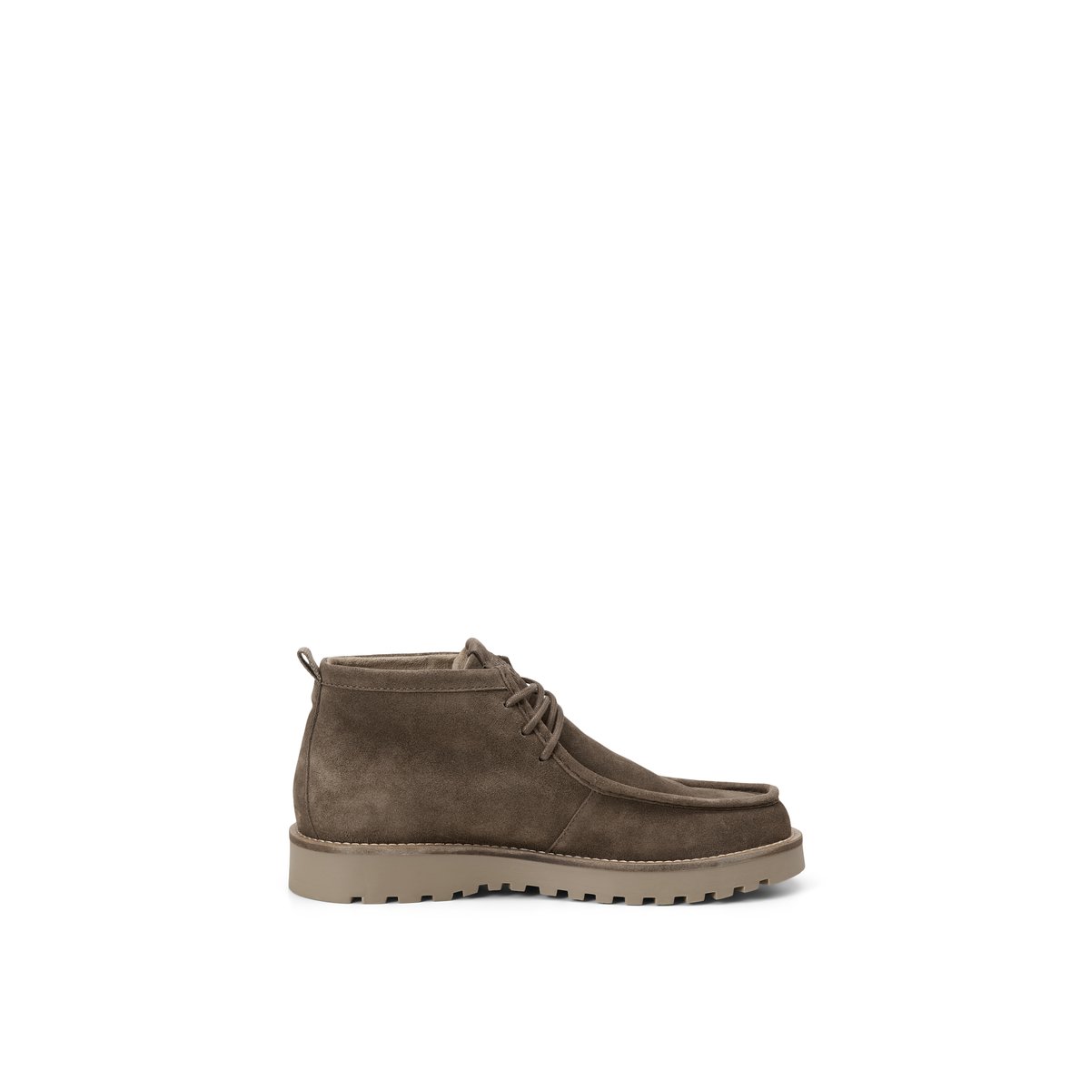 Chaussures à lacets, modèle Jack en cuir de vachette velours marron, MARC O'POLO