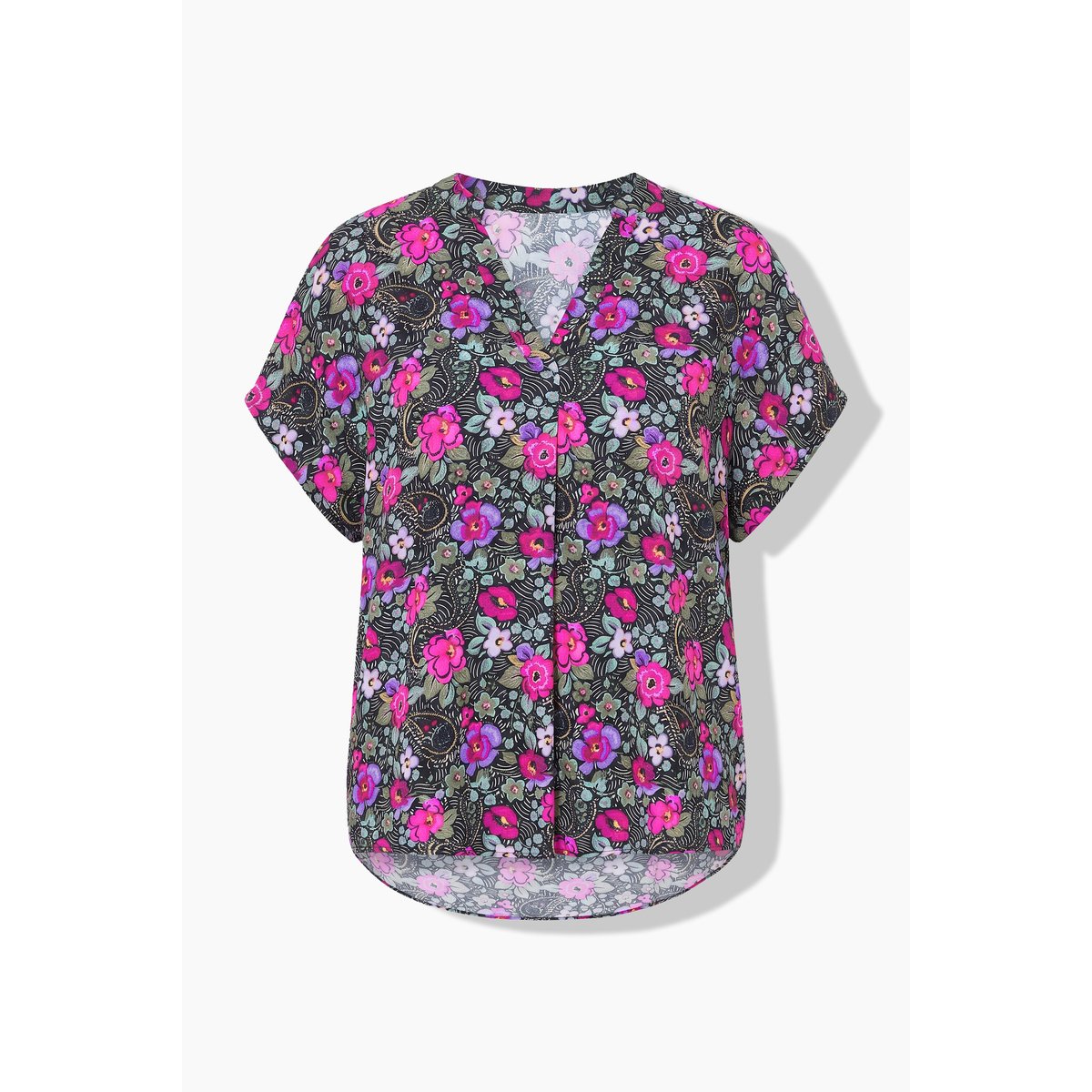 Blouse oversize à imprimé floral noir, STUDIO UNTOLD
