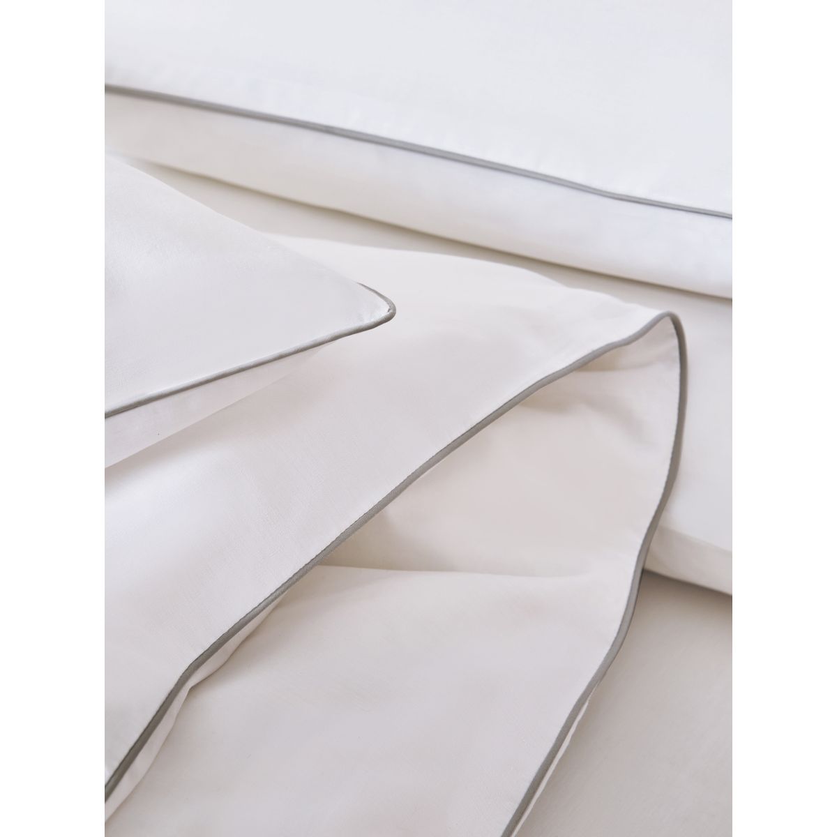 Housse couette et taie d'oreiller en coton blanc, NEXT