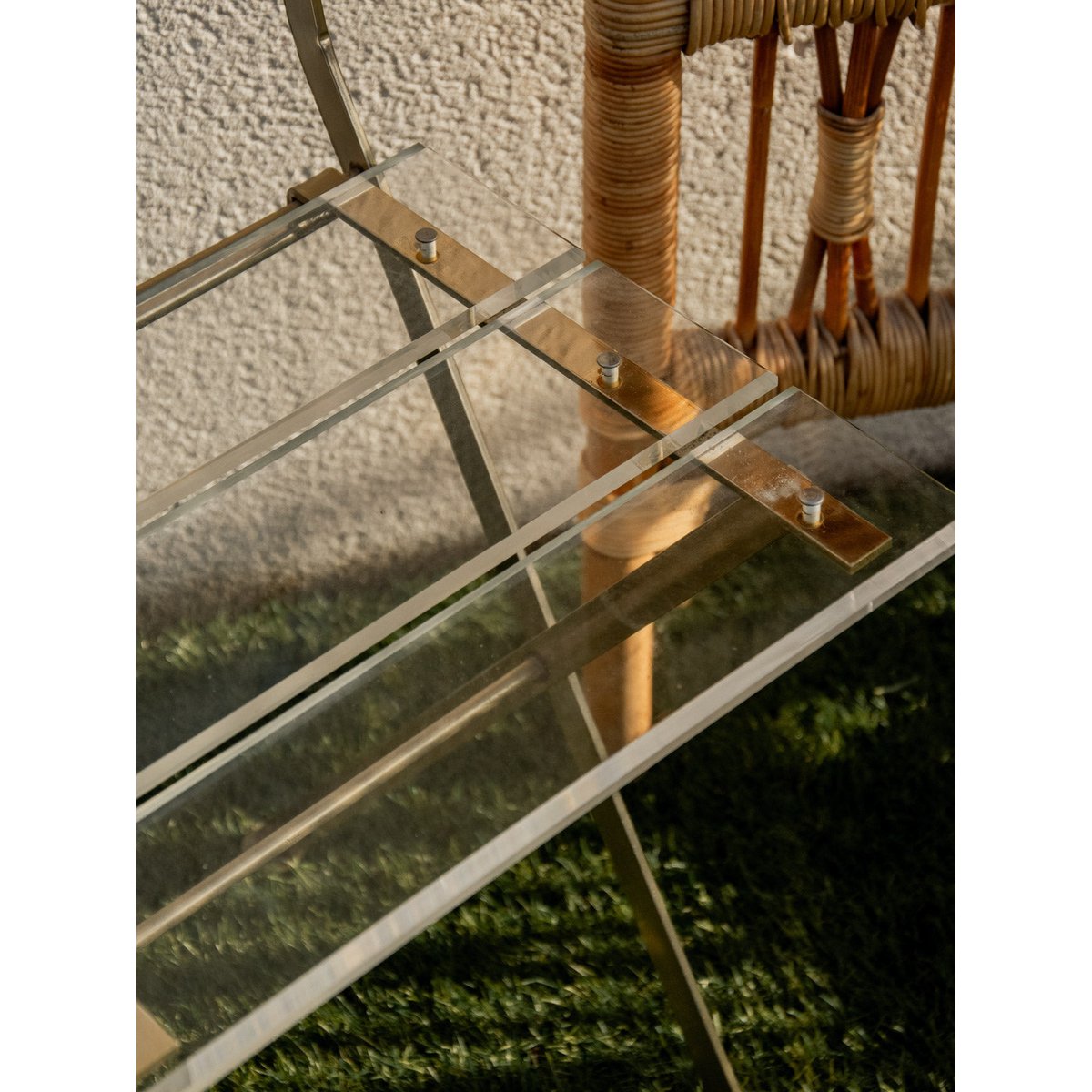 Paire de chaises pliantes en plexiglass Alma N°1201 - Bon état transparent, DEBONGOUT